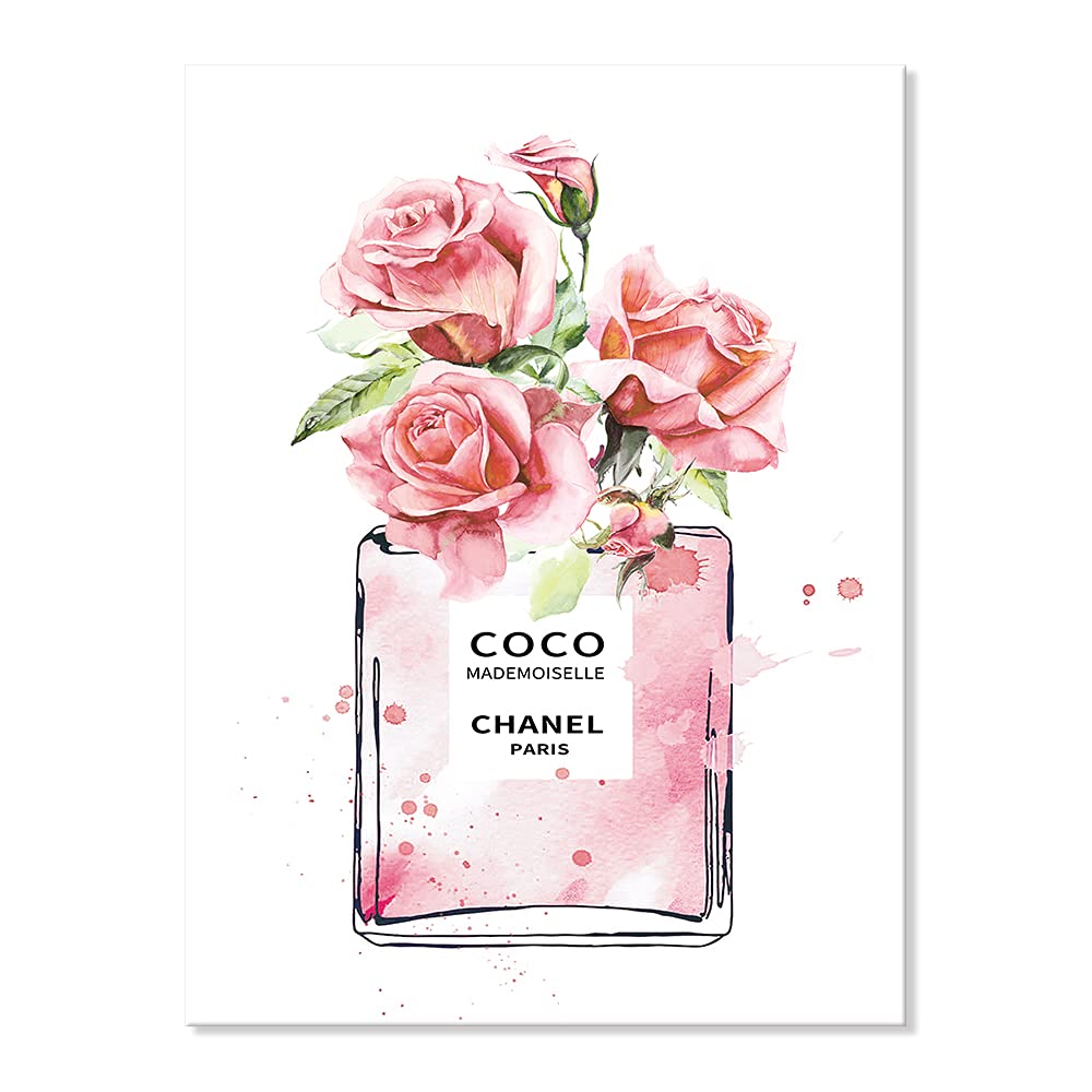 Amazon.co.jp: 7CANVAS アートパネル シャネル 香水 ピンク フラワーズ