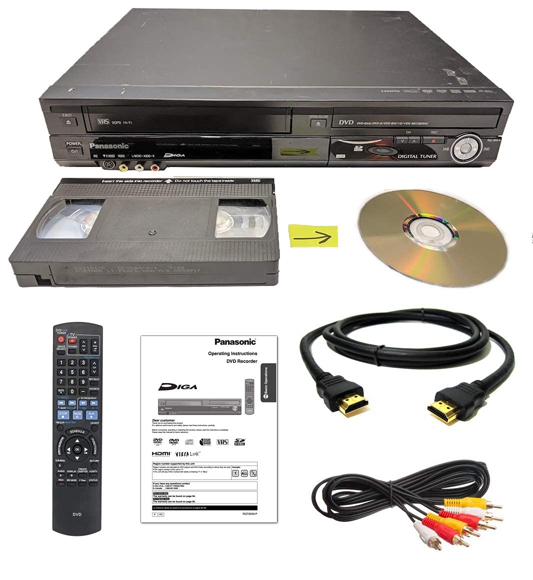Panasonic VHS to DVD Recorder VCR Combo w/ Remote, HDMI (Renewed