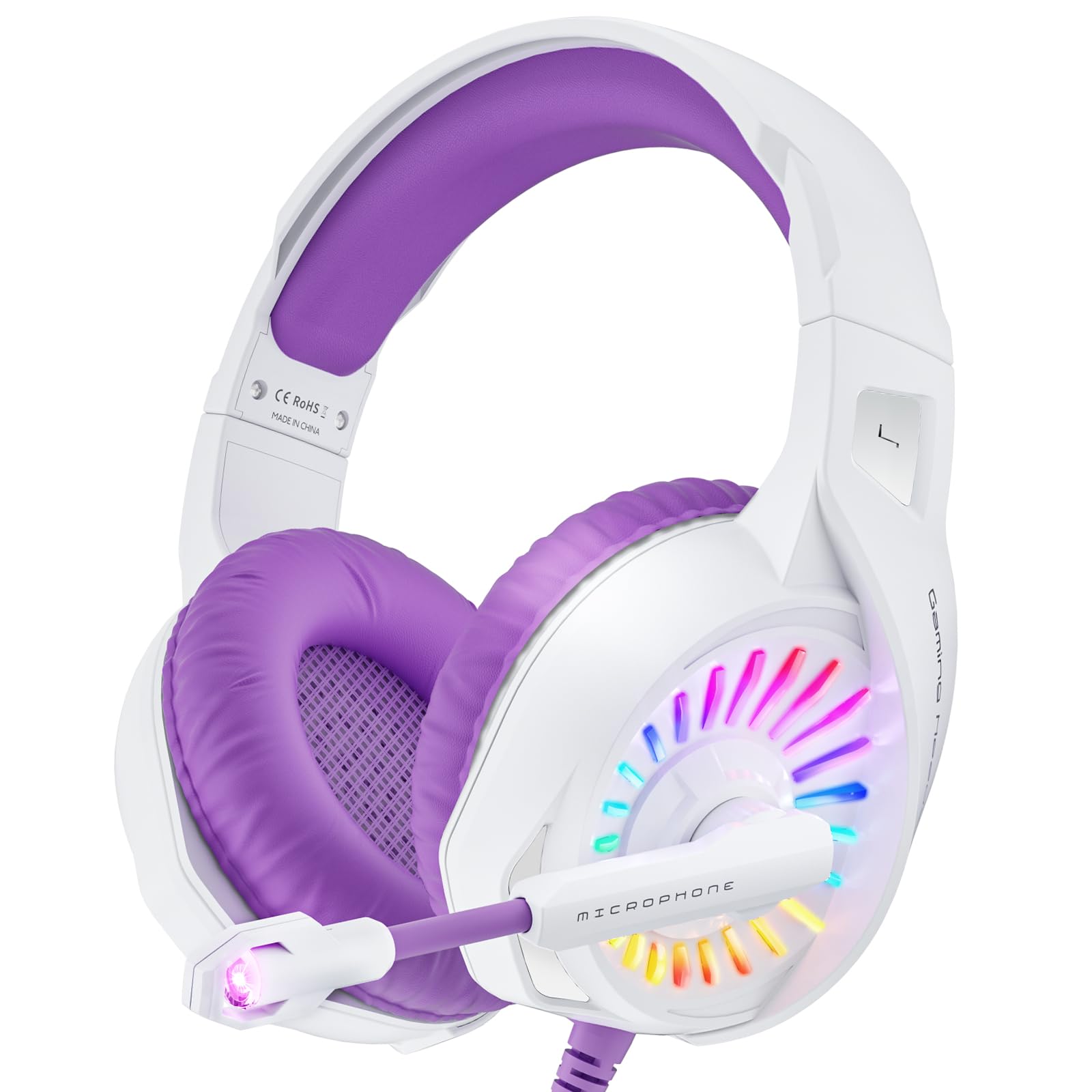 Amazon.com: ZIUMIER Purple Gaming Headset with Microphone