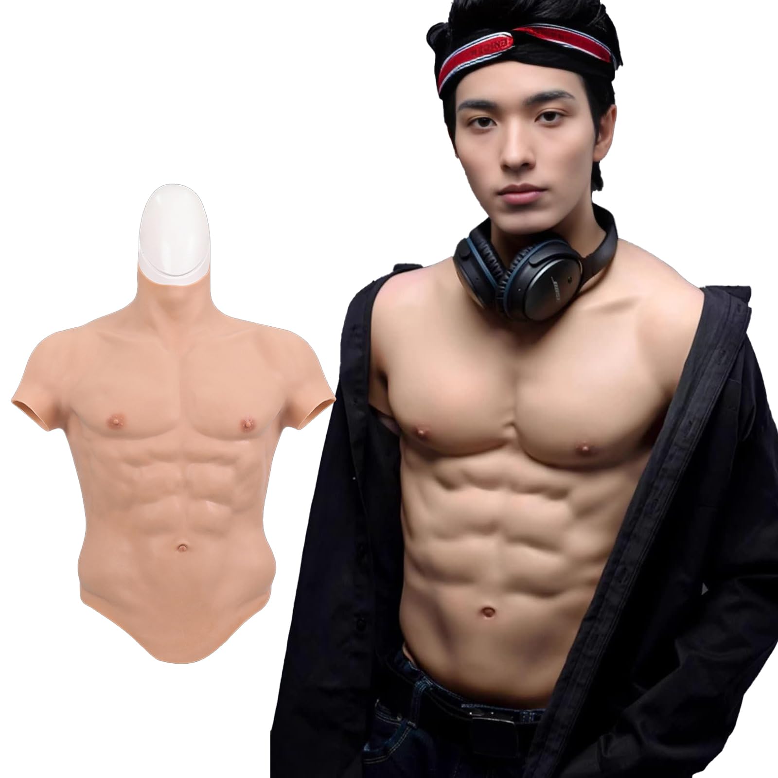 Amazon.co.jp: [YRZGSAWJ] 筋肉スーツ 半袖 シリコンスーツ 上半身