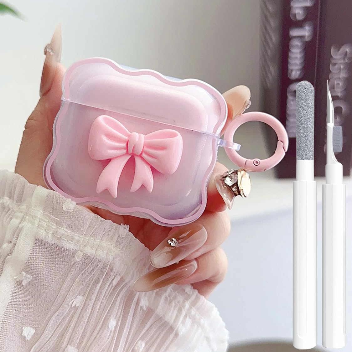 Amazon.com: Cute AirPods 3rd Gen Clear Case, Girly 3D Bow Design