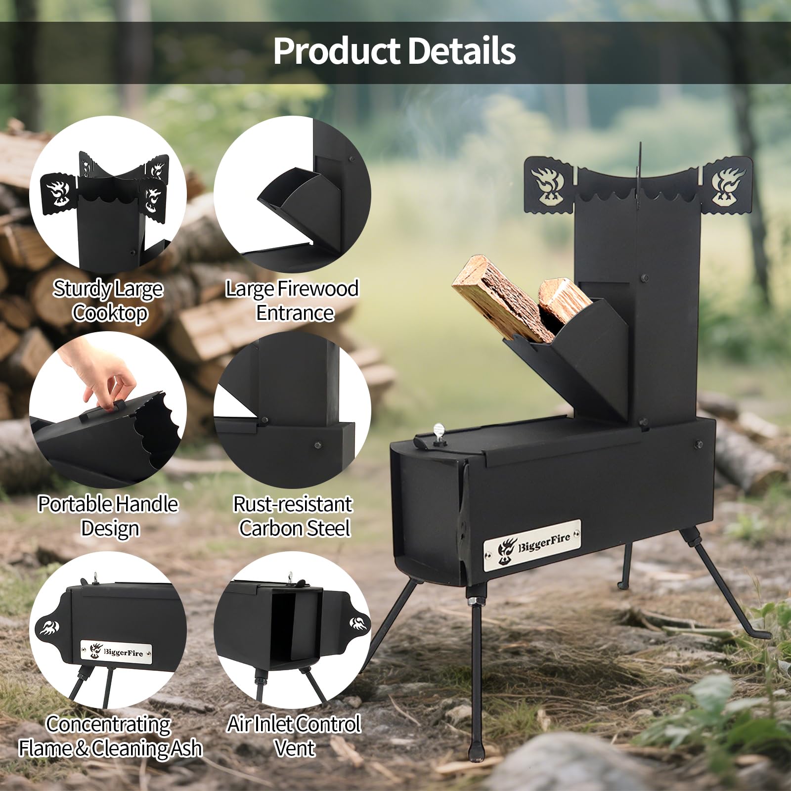 Amazon.co.jp: ロケットストーブ ポータブル 折りたたみ 薪 キャンプ