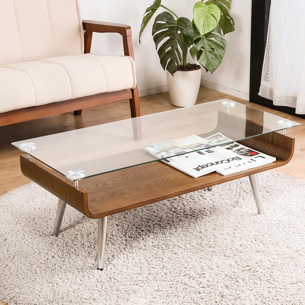 Amazon.co.jp: システムK センターテーブル【優雅な曲げ木の美しさ