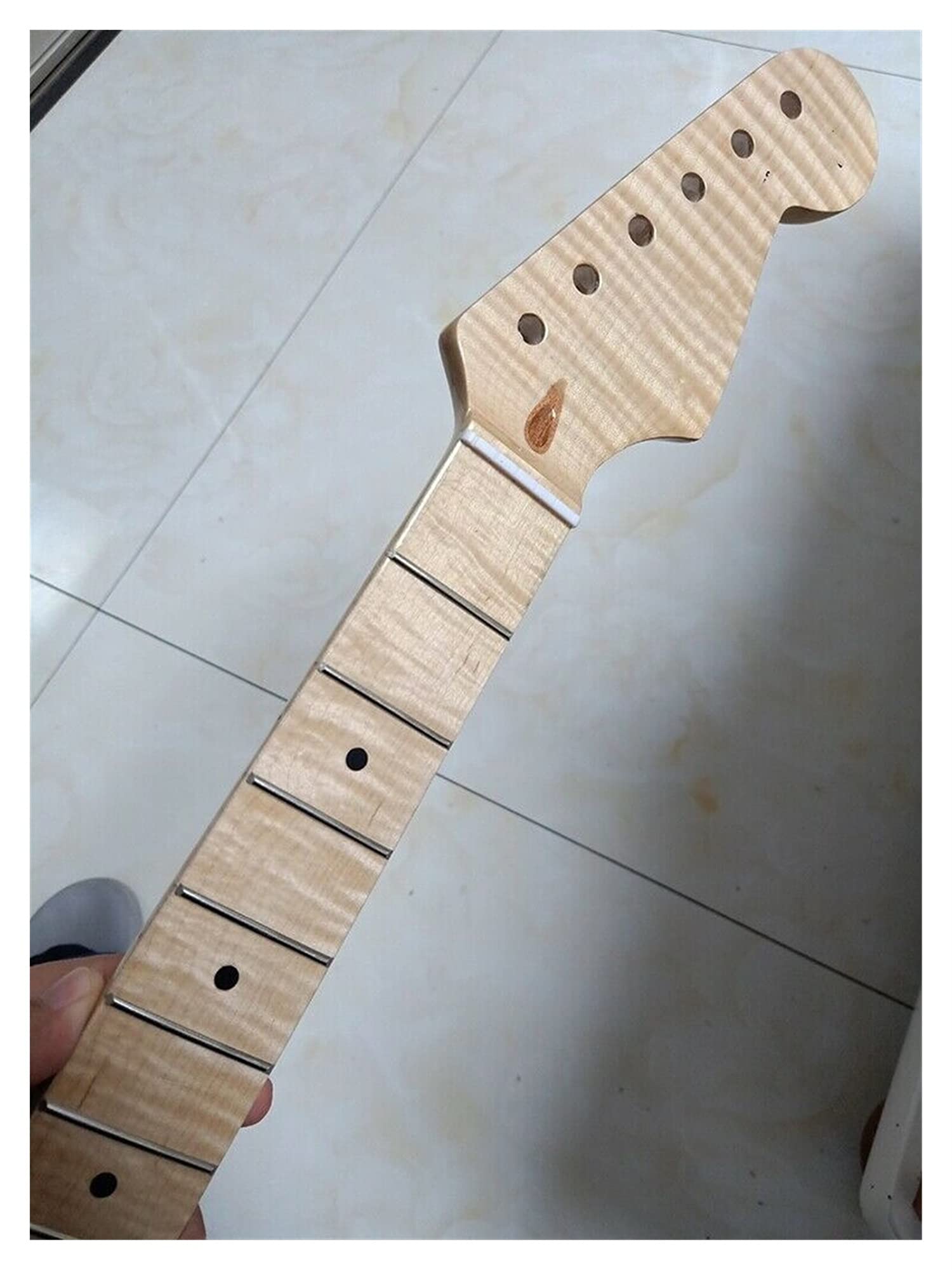 Amazon.co.jp: ギターネックフレイムメイプルエレキギターネック22