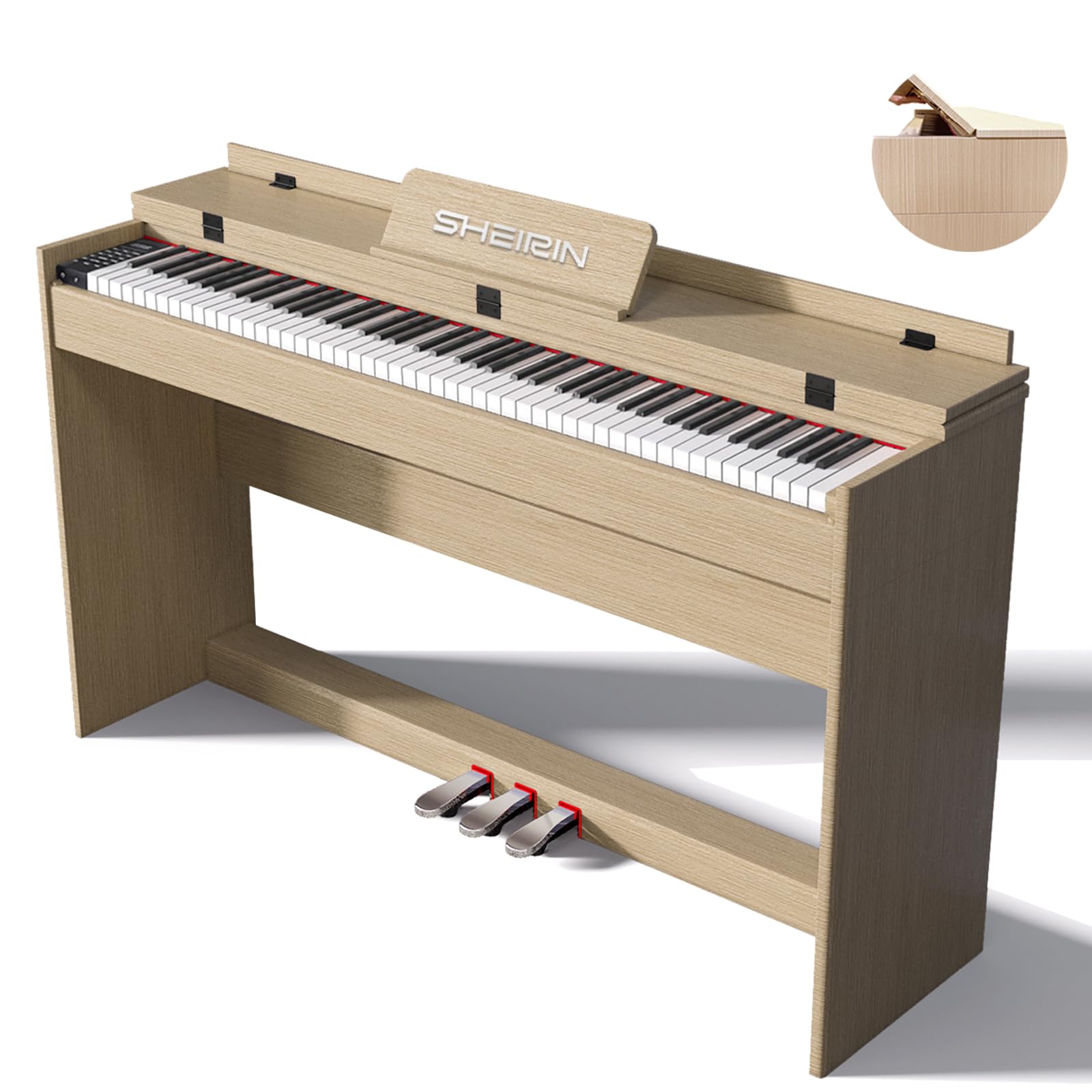 Amazon | 電子ピアノ 88鍵盤 人気 スタンド 蓋付き 初心者 シンプル