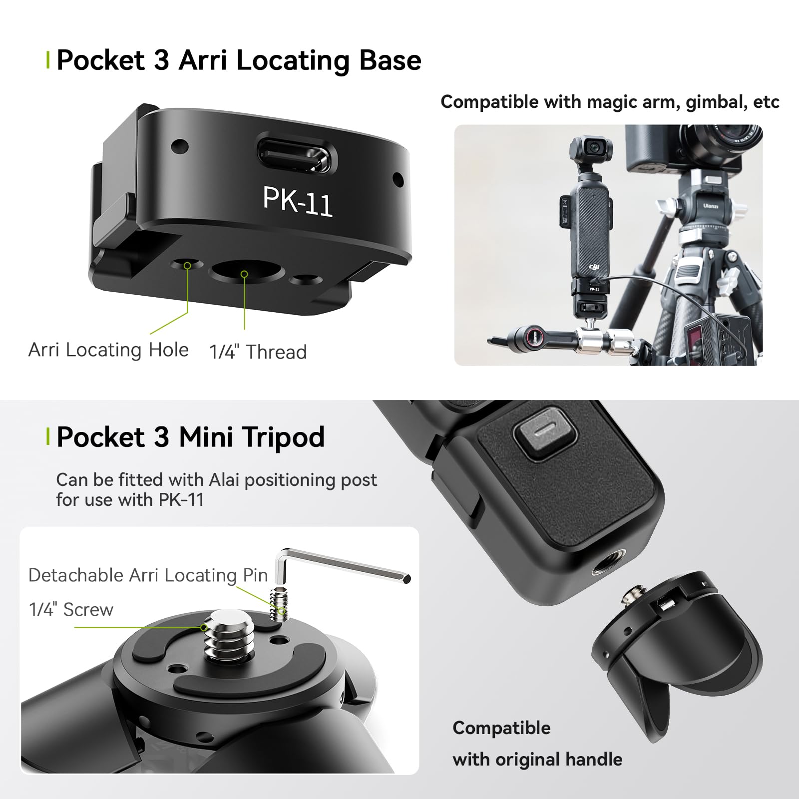 Amazon.co.jp: ULANZI クイックリリース ミニ三脚キット DJI Osmo