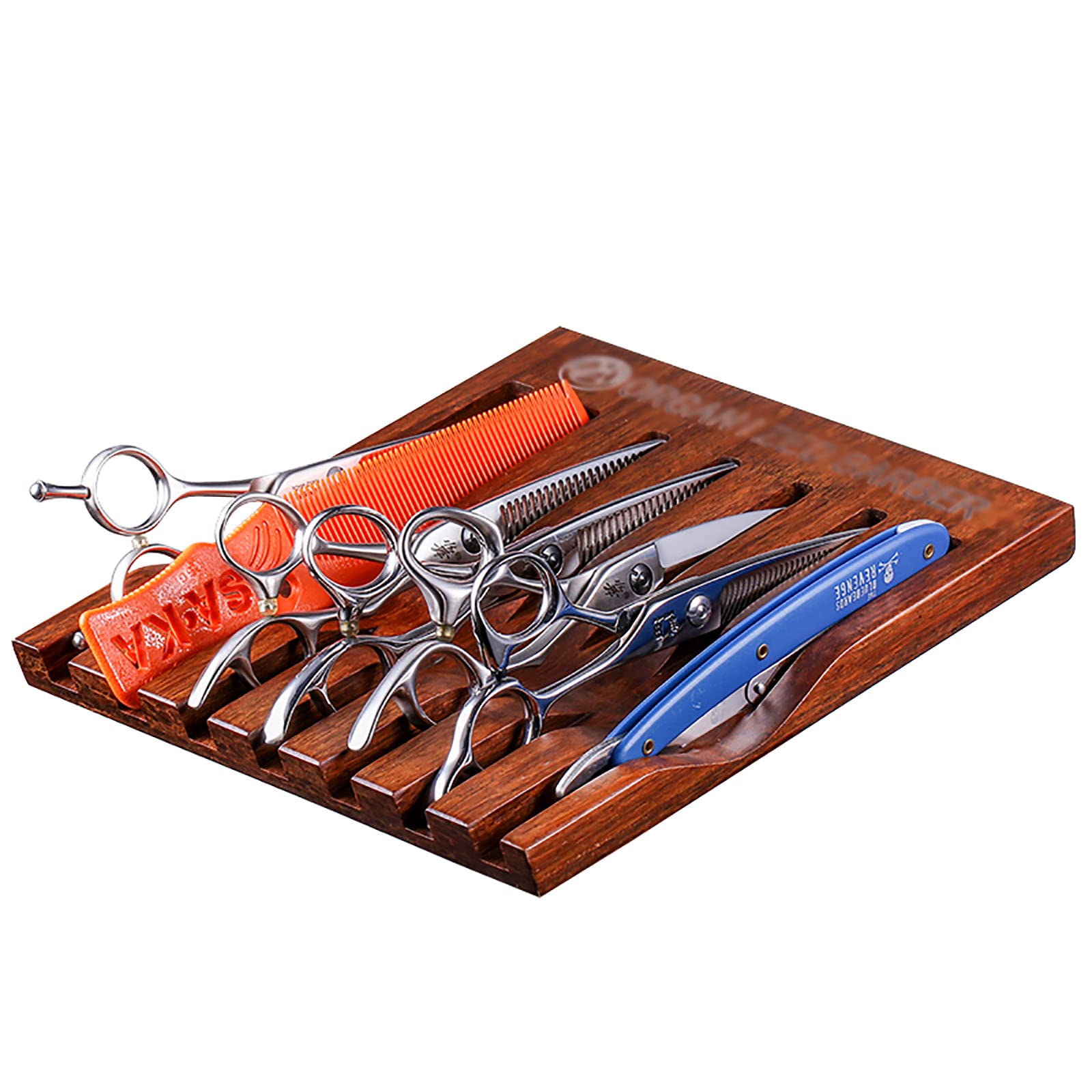 Amazon.co.jp: 7丁 木製 シザースタンド シザートレー シザーケース