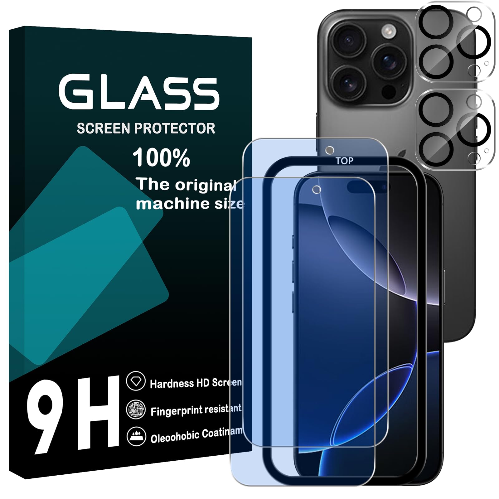 Amazon | 対応 iPhone 16 Pro フイルム ブルーライトカット ガイド枠