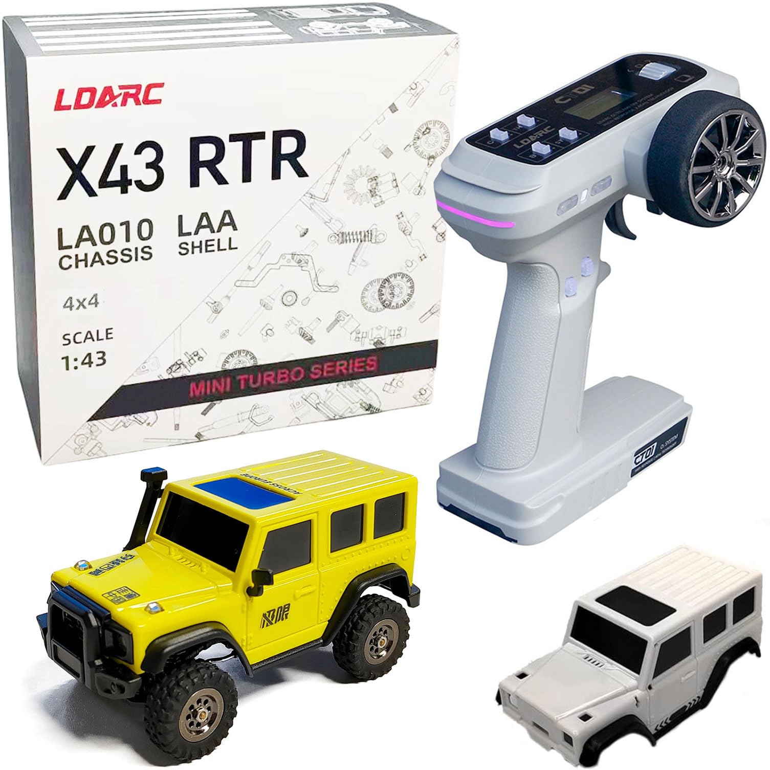Amazon.com: LDARC 1:43 Scale Mini RC Crawler RTR RC Rock Truck 4x4