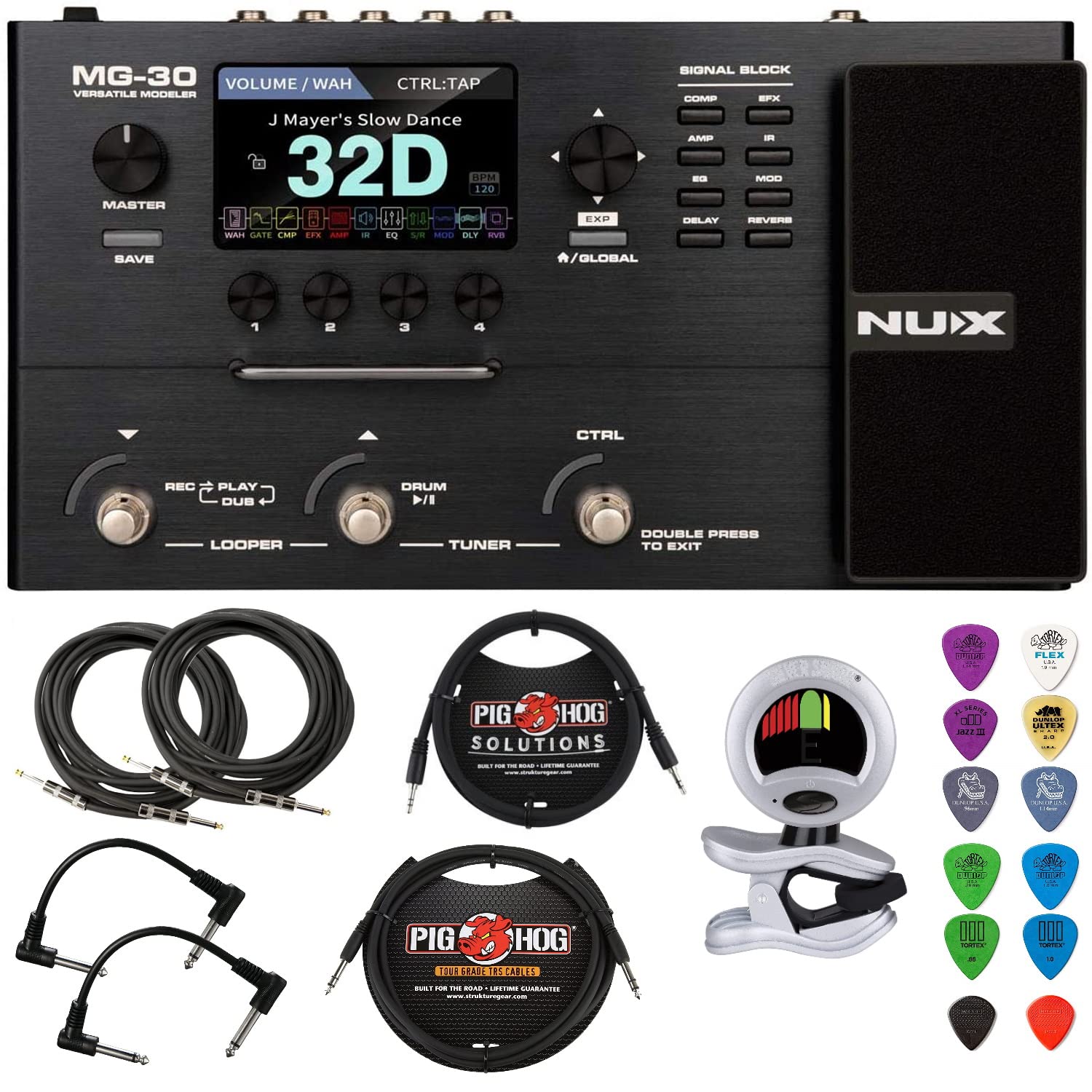 Amazon.co.jp: NUX MG-30 ギター マルチエフェクトペダルセット パッチ