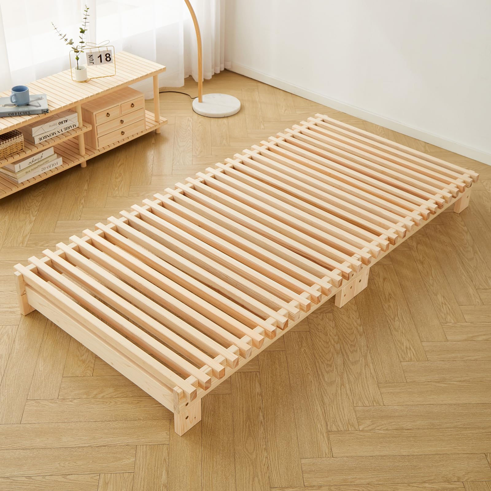 Amazon｜喜之木 ベッドフレーム すのこベッド シングル ローベッド 脚