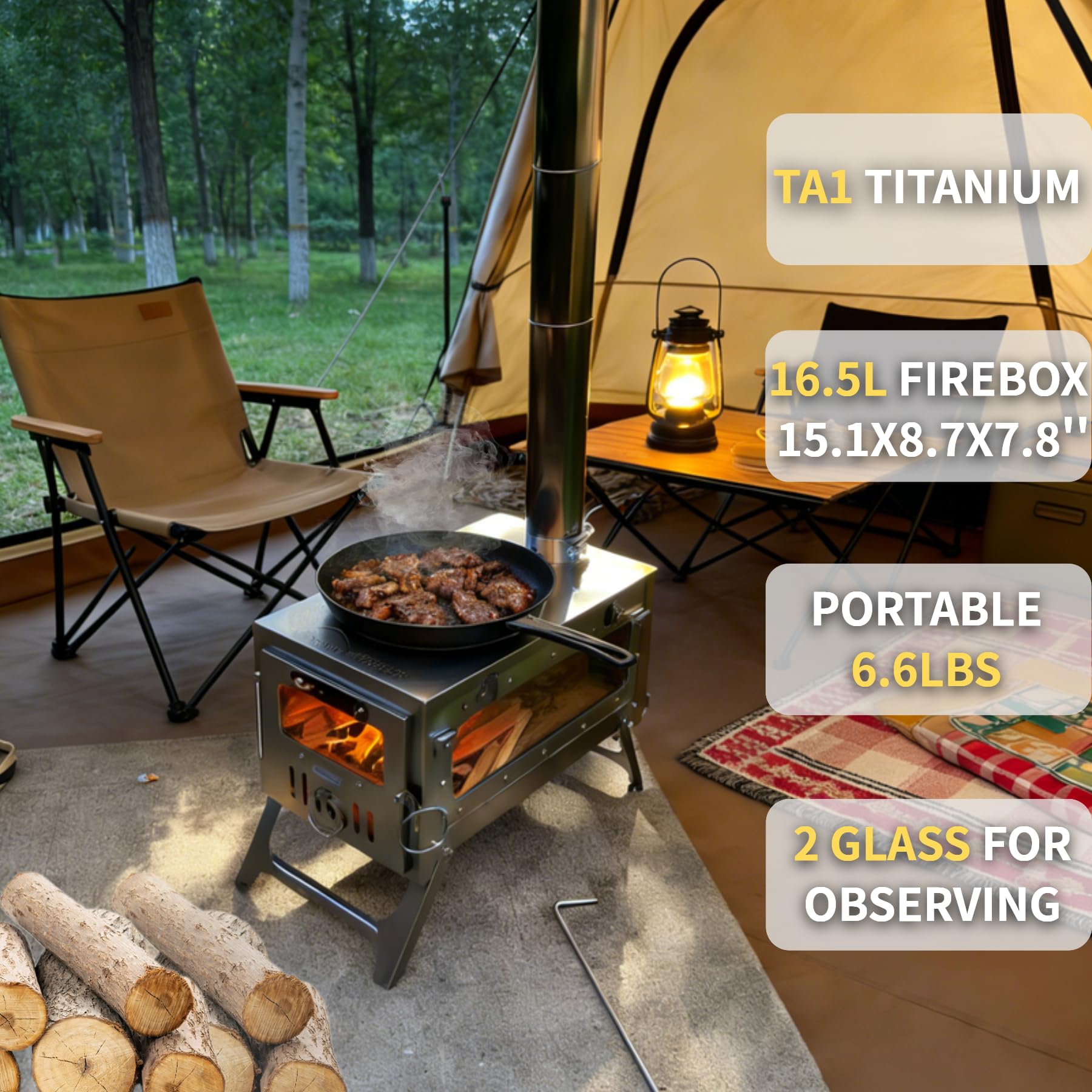 Amazon.co.jp: DANCHEL OUTDOOR 小型 キャンプ 薪ストーブ : スポーツ