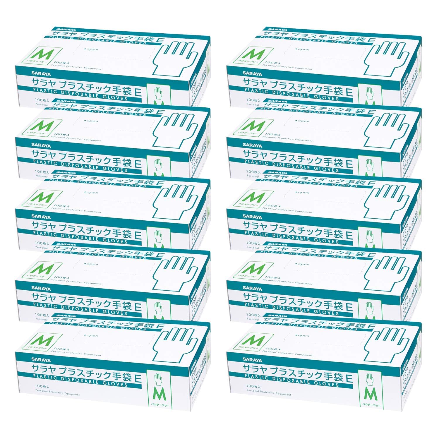 Amazon.co.jp: サラヤ 【ケース】 プラスチック手袋E 粉無 Mサイズ 100