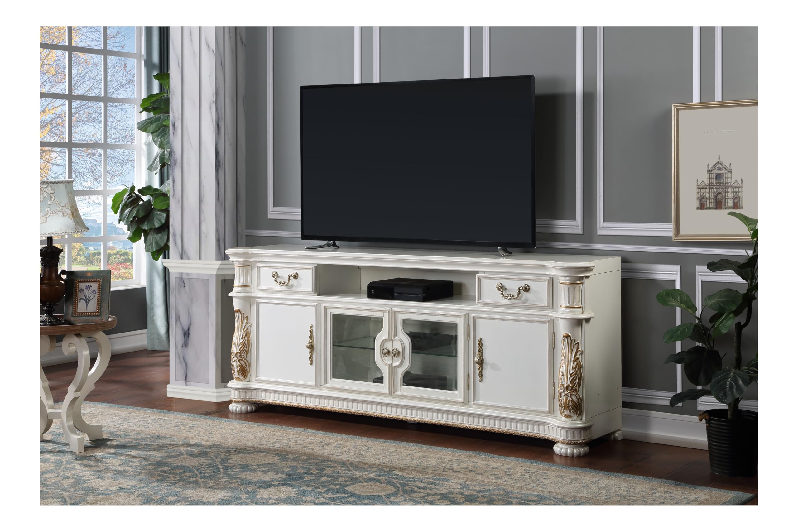 Amazon.com: Acme Vendome Transitional Wood TV Stand for TVs up to