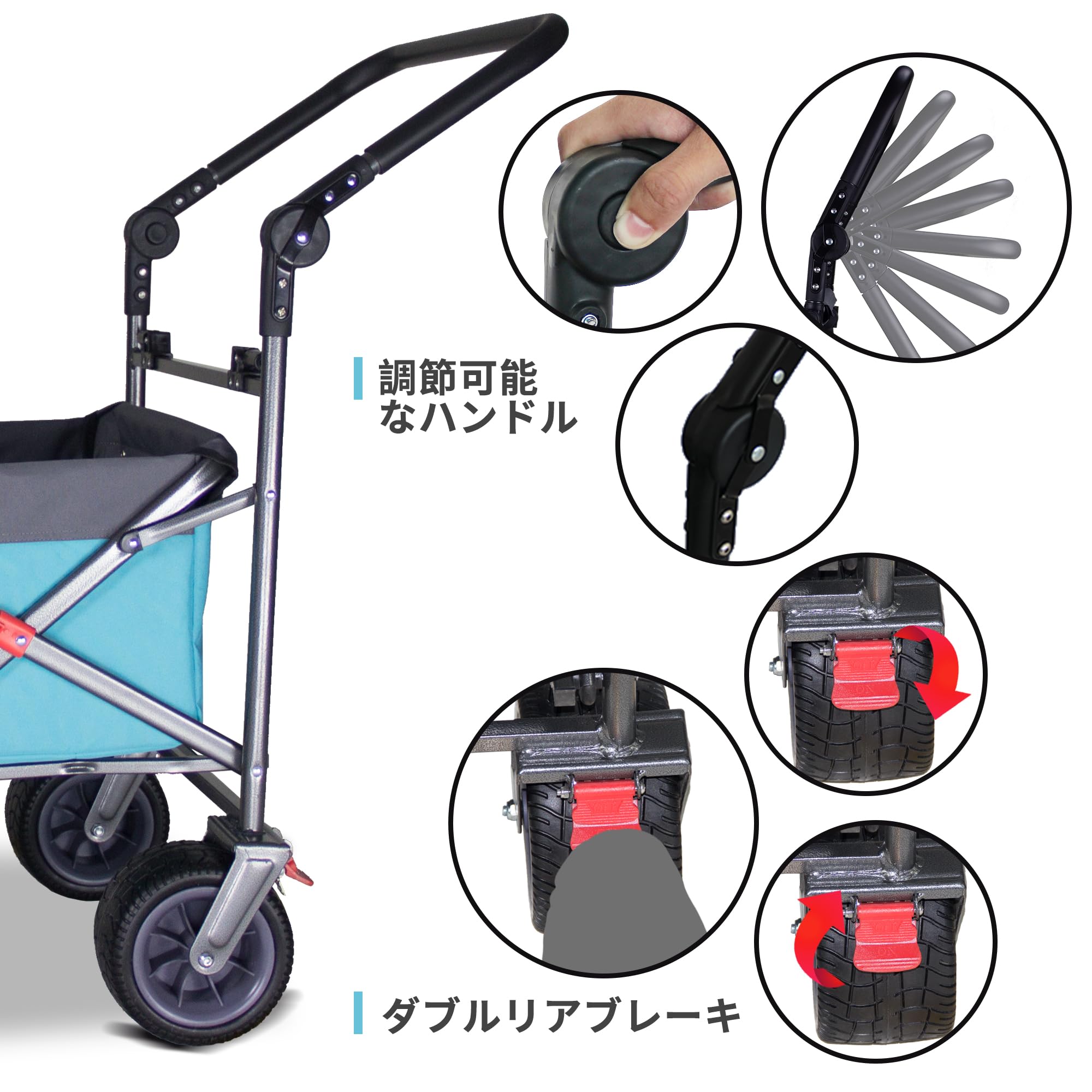 Amazon.co.jp: TMZ アウトドア用キャリーカート 折りたたみ式