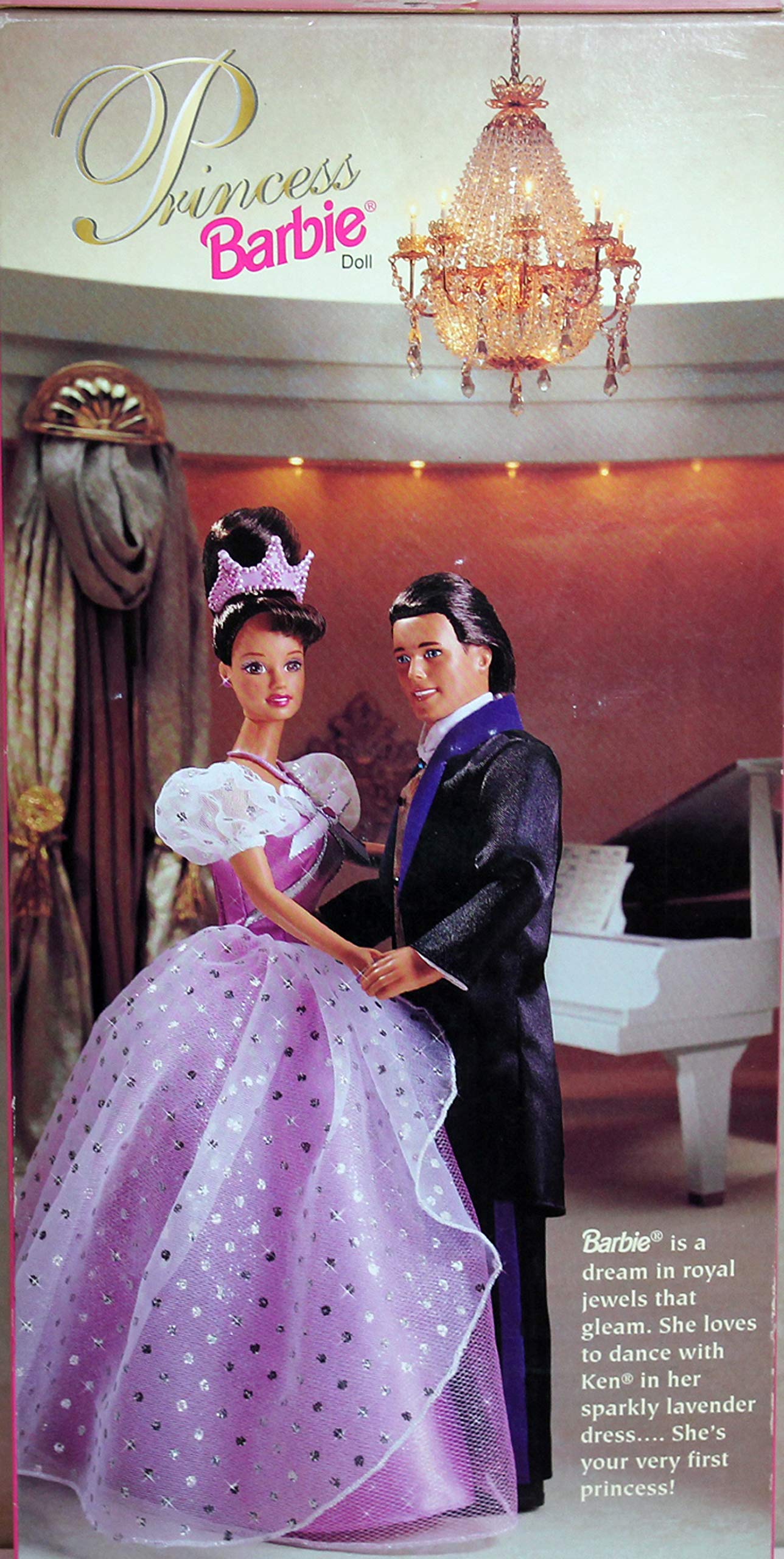 Amazon.com: Princess Barbie Doll Brunette Lavender Dress Teresa