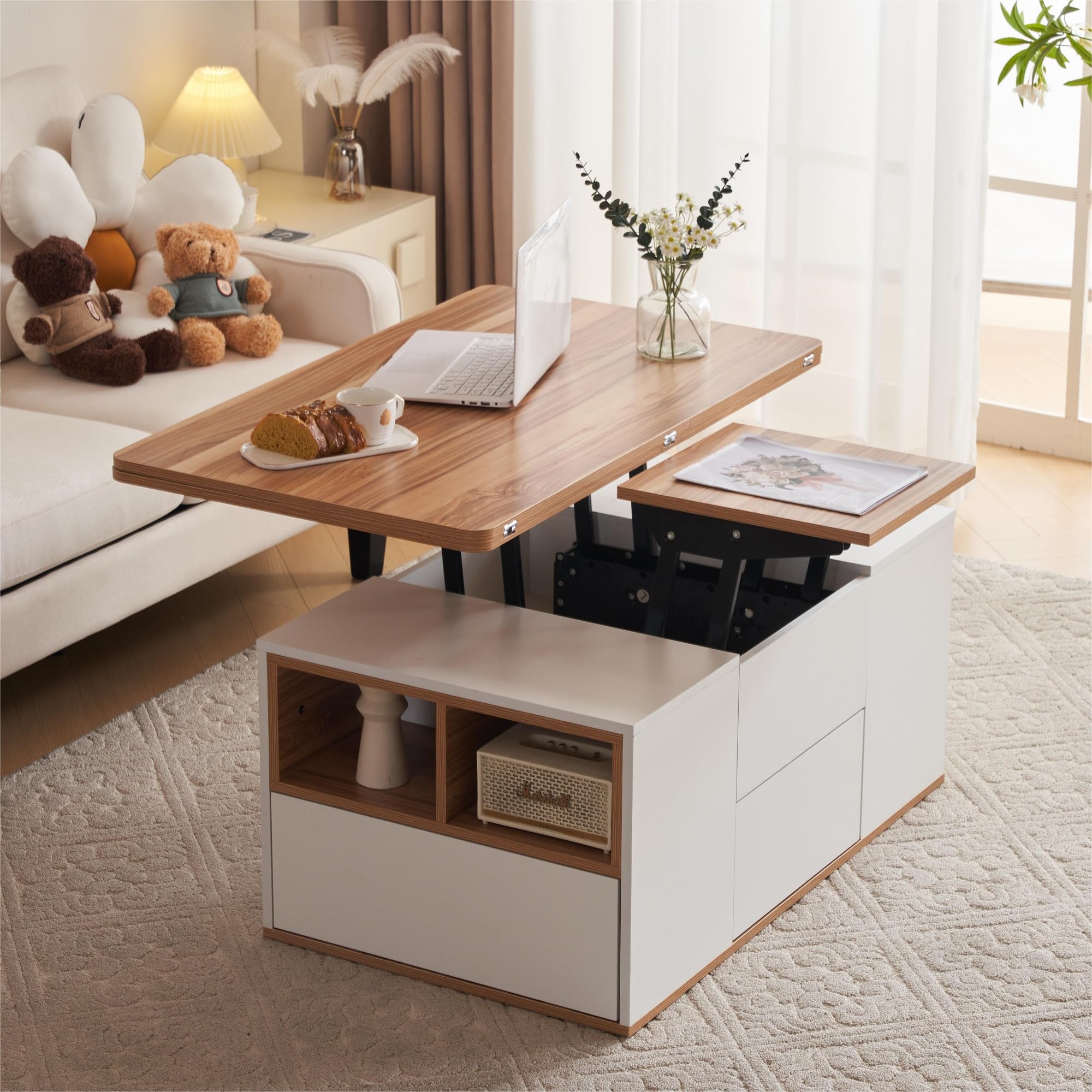 Amazon.co.jp: OSLEEP 昇降テーブル リフティングテーブル ロータイプ