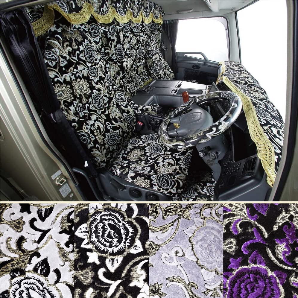 Amazon | 金華山 モンブランローズ フロアマット ブラック 運/助セット