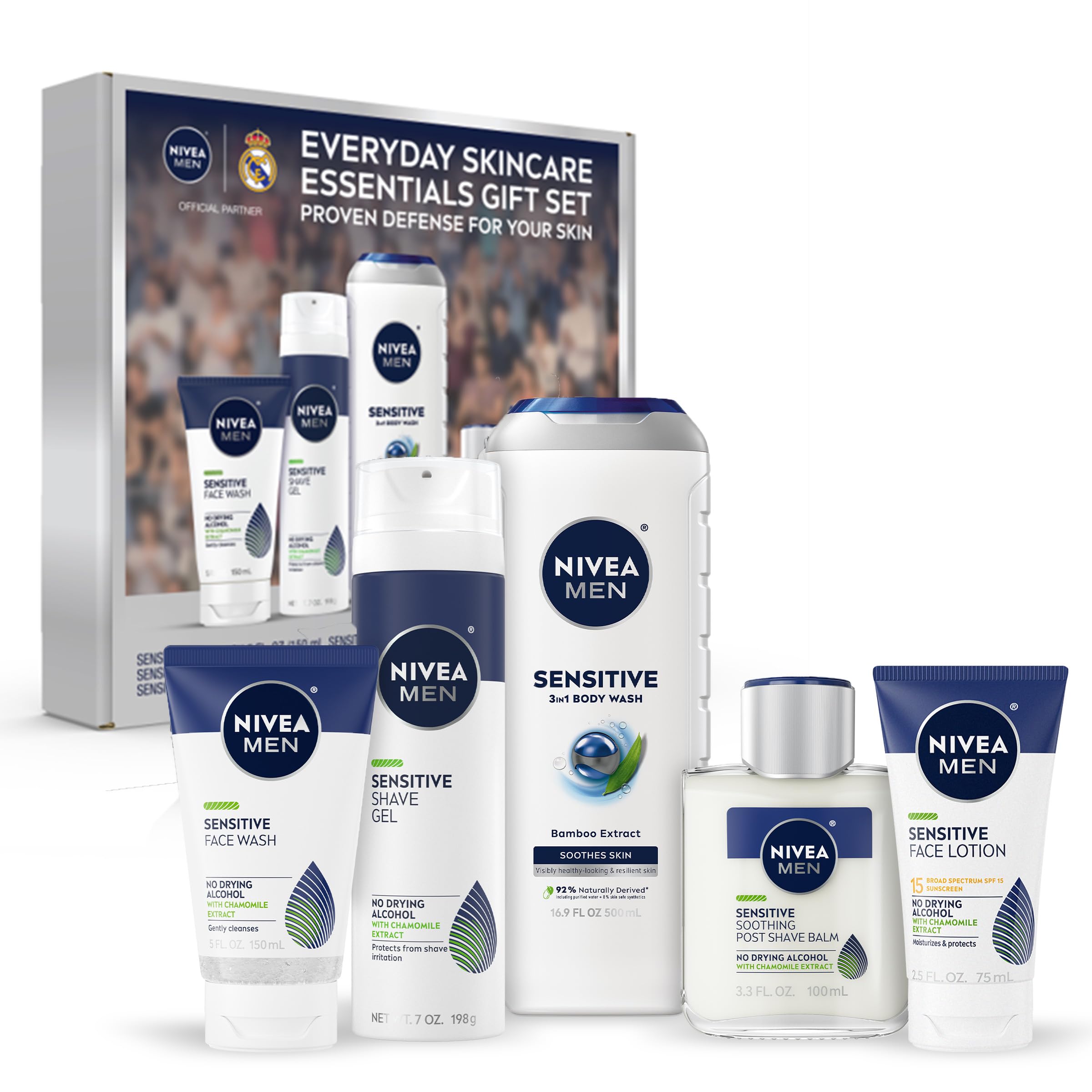 Amazon.com : NIVEA MEN Sensitive Skin Care Set for Men, Face Wash
