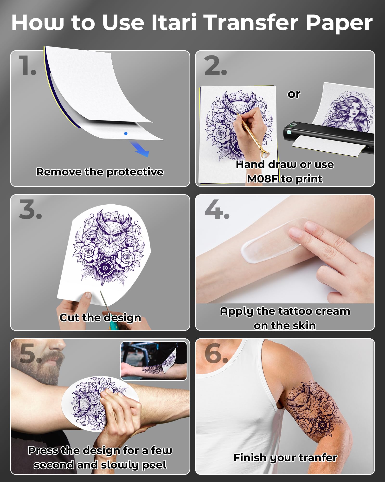 Amazon.co.jp: Itari A4 サーマルコピー 用紙 タトゥー 転写紙 A4