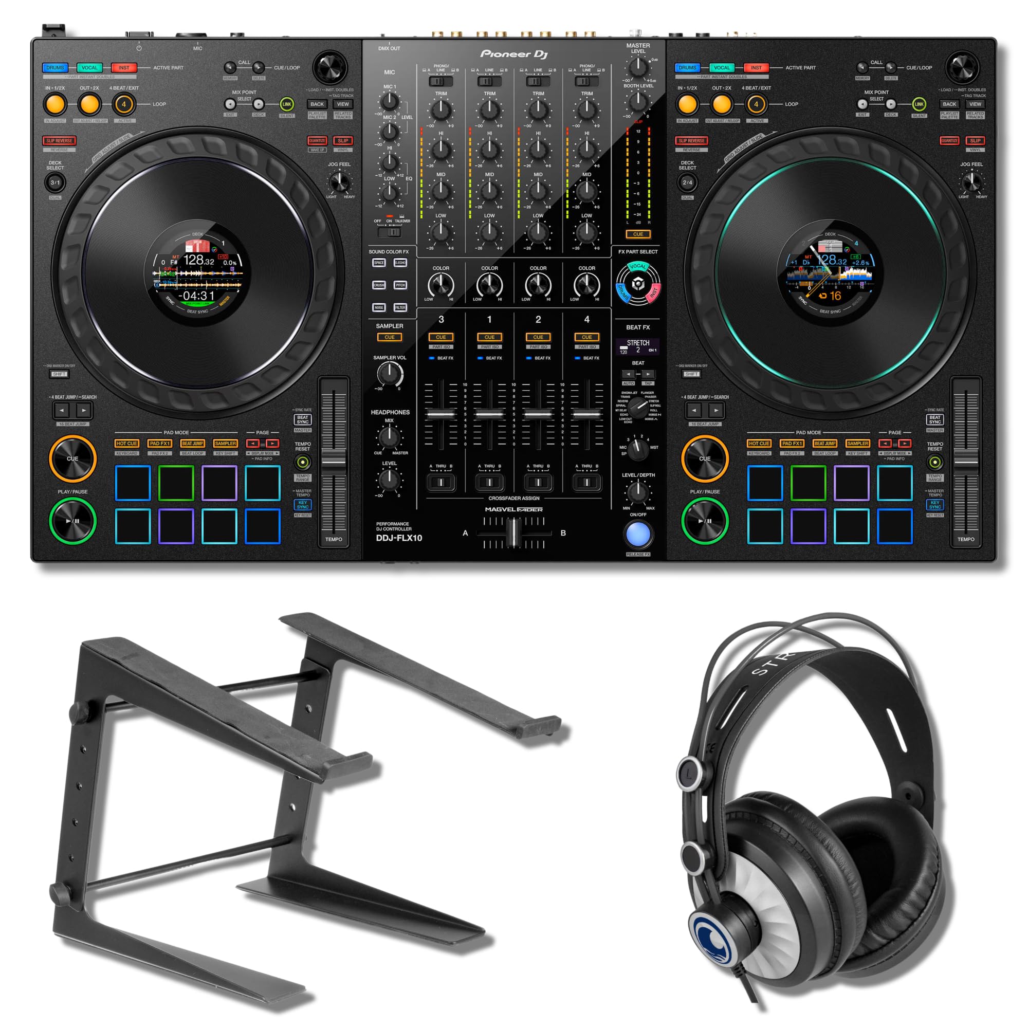 Amazon.com: Pioneer DDJ-FLX10 4-deck DJ Controller with StreamEye