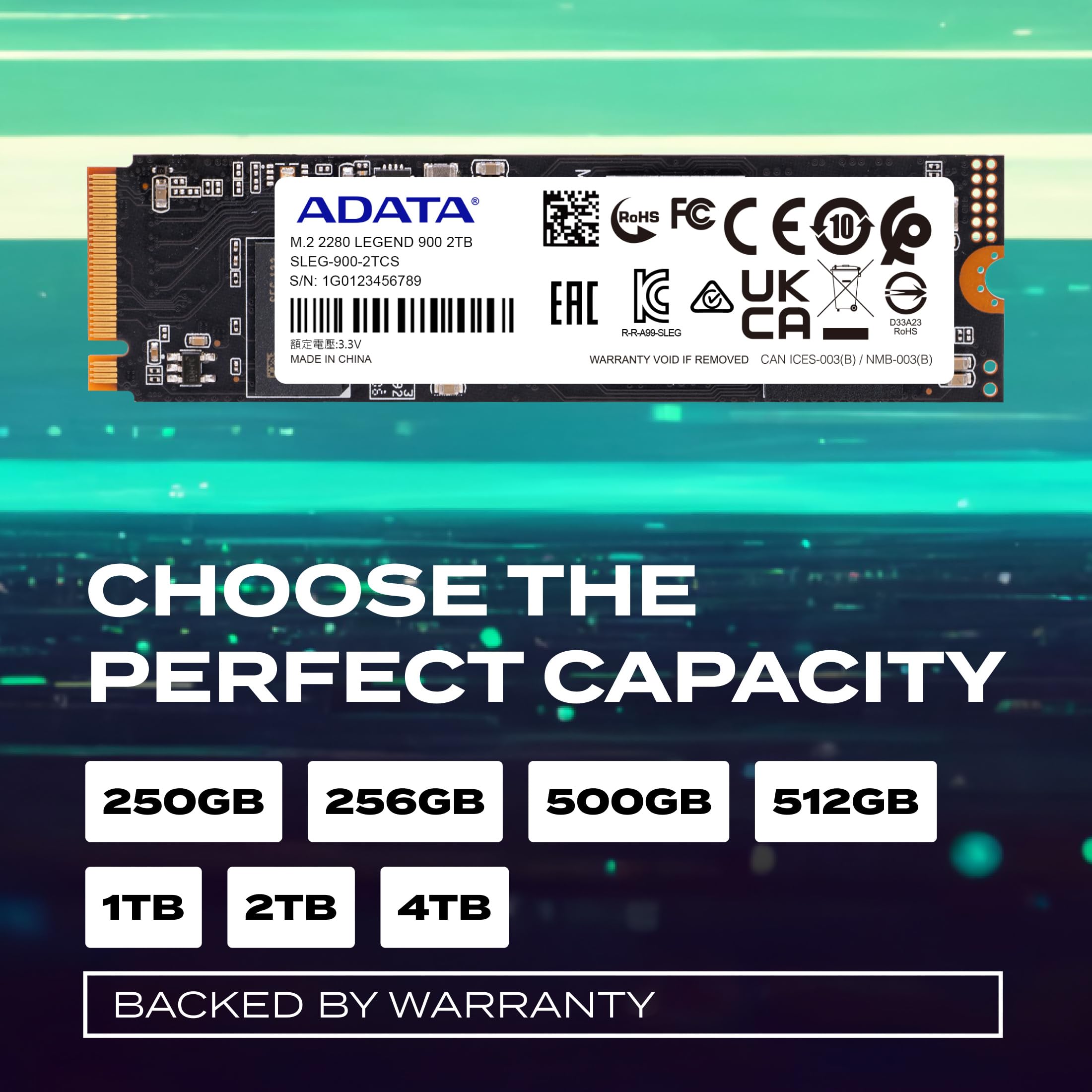 Amazon | ADATA 1TB SSD Legend 900 PCIe Gen4x4 NVMe M.2 内蔵型