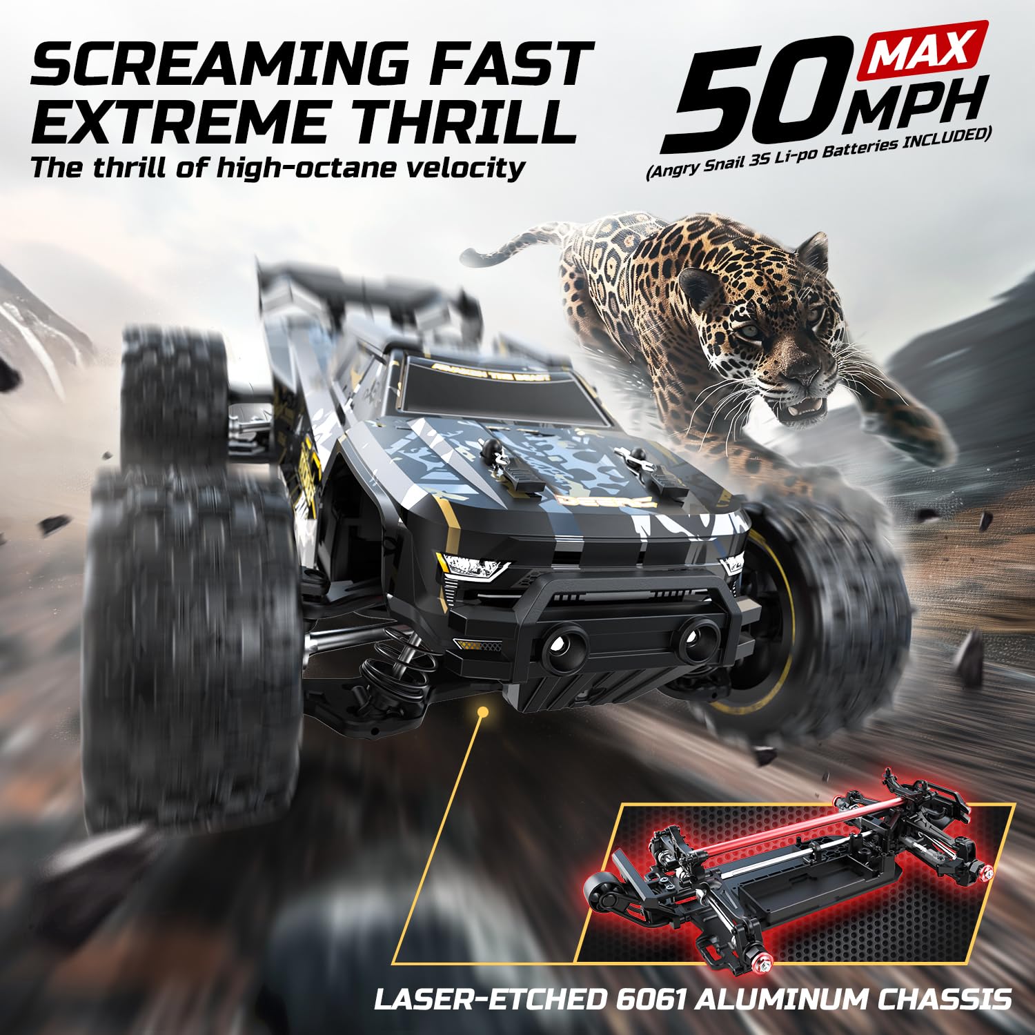 DEERC 14210 1: 14 Extreme Fast RTR Brushless RC Car for Adult, Max