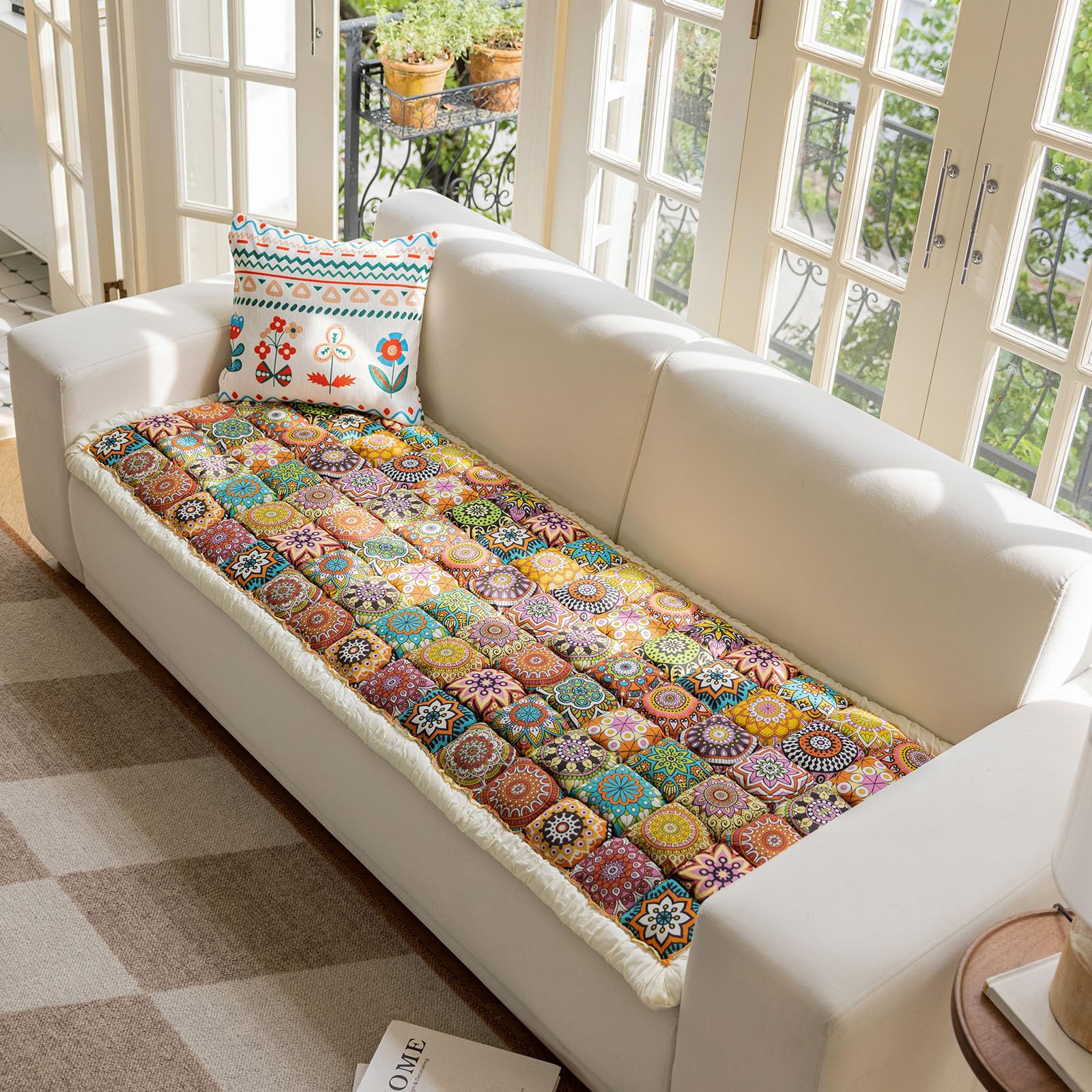 Amazon.com: vctops Cotton Quilted Patchwork Couch Cover Thick