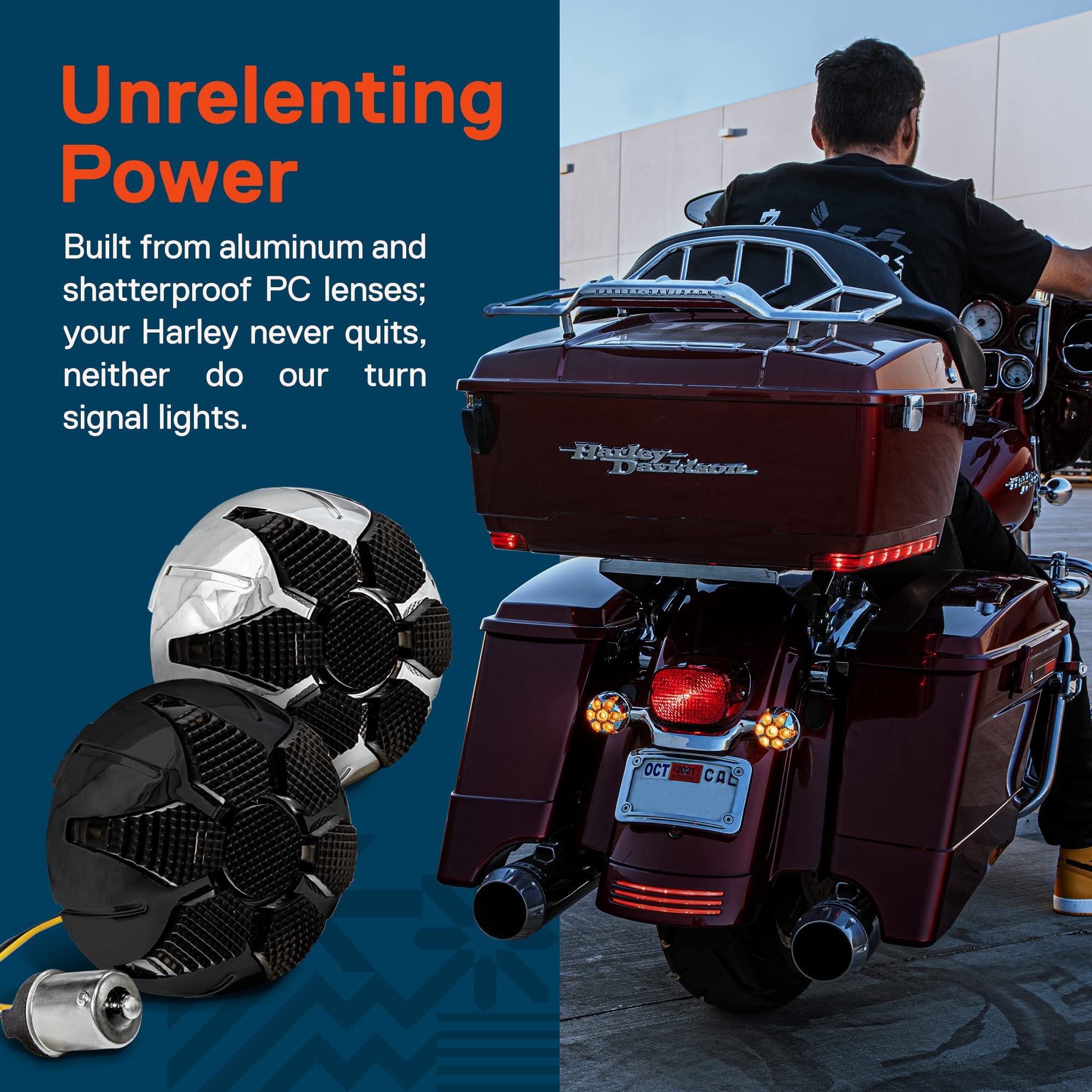 Amazon | 2インチ 1156 リア アンバー LED ウィンカー テールライト