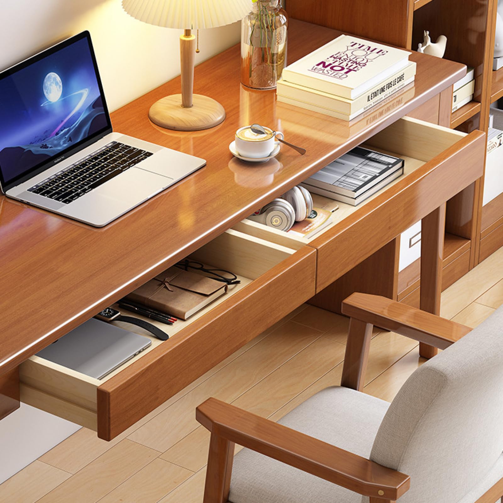 Amazon | ミッドセンチュリーモダンデスク 引き出し付き ホーム