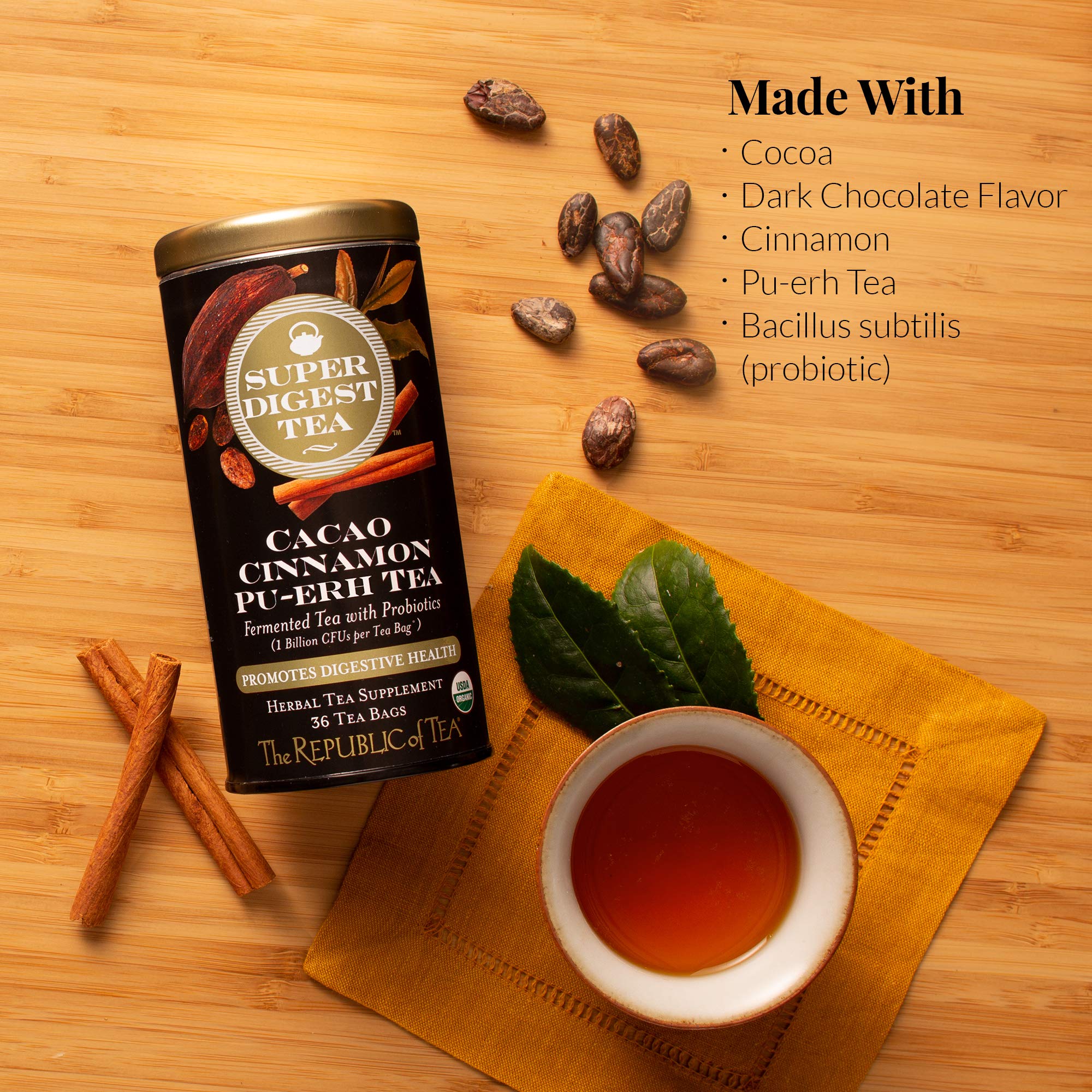 Amazon.com : The Republic of Tea Organic Cacao Cinnamon Pu-erh
