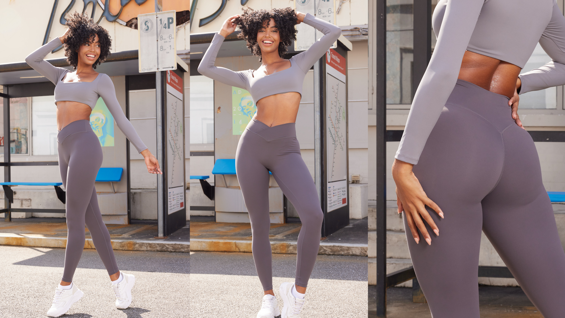 YEOREO Leggings for Women Hidden Scrunch High Waisted Yoga Pants V