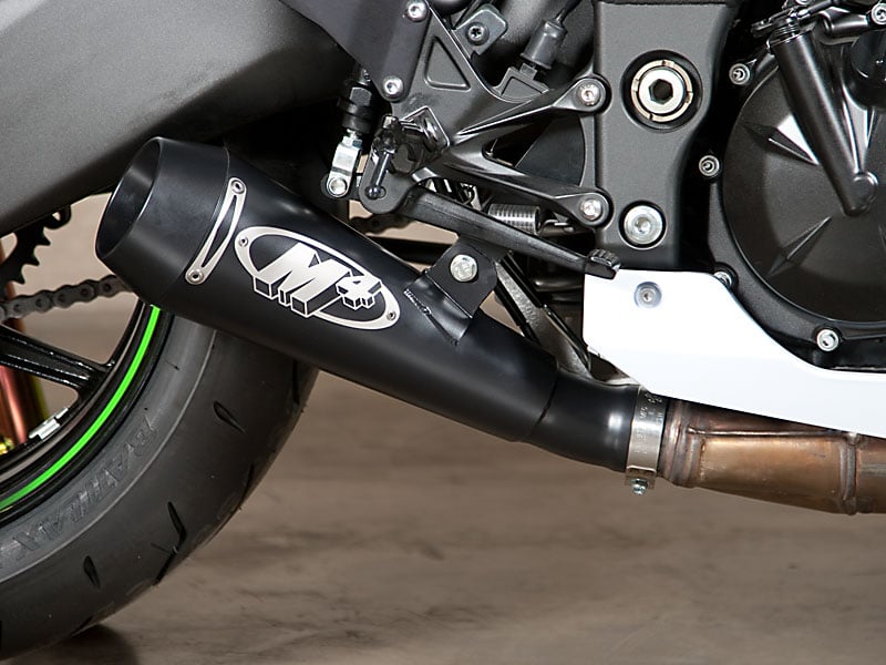 2008 Kawasaki ZX10R GP Slip On System – Black – Shop M4 Exhaust