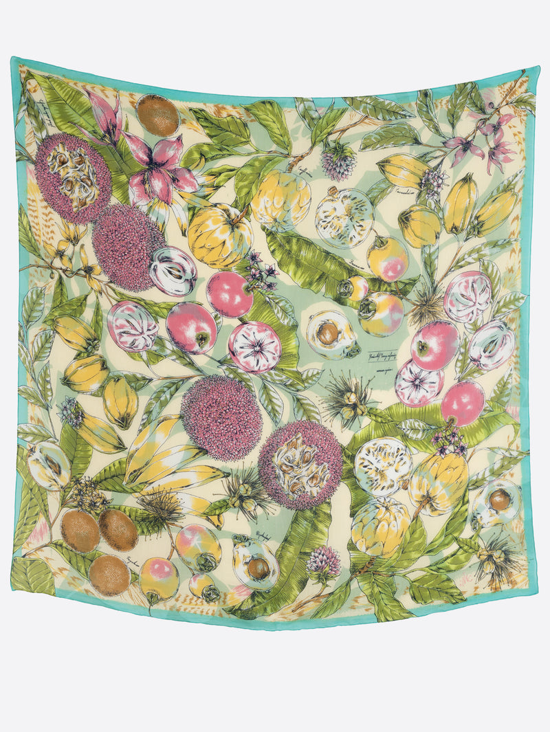 コットンシルクストール120＞コラージュジャングルフルーツ – manipuri