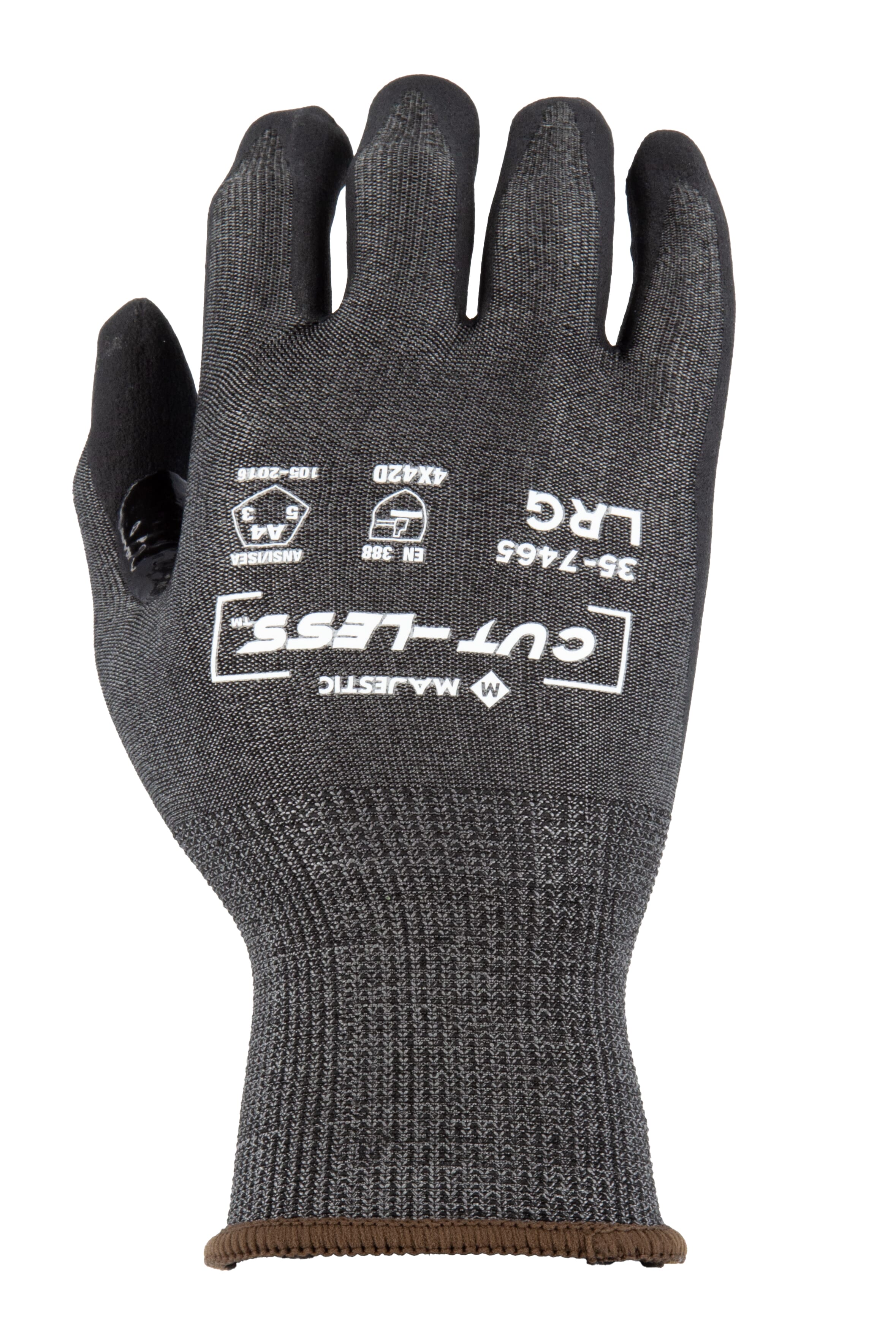 Cut-Less Korplex Glove with Foam Nitrile Palm, 18g, ANSI A4