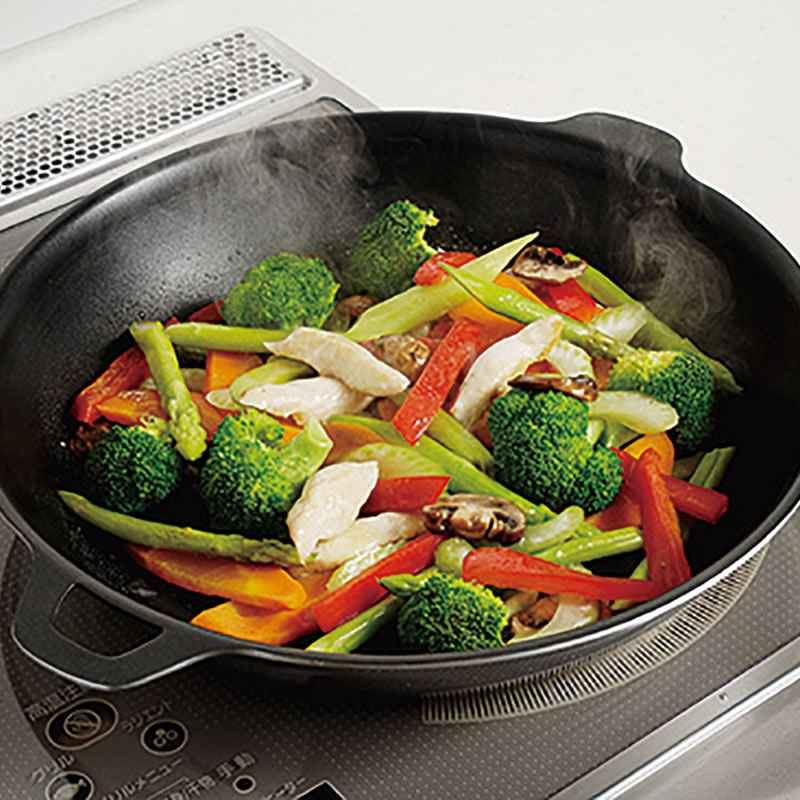 パエリア鍋（両手タイプのフライパン） 24cm／IH専用 ※フタ無・ツマミ