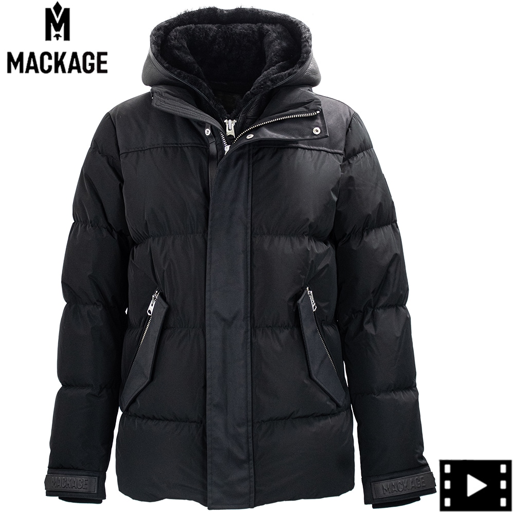 マッカージュ ダウン メンズ 撥水ポリエステル フーデッドダウン