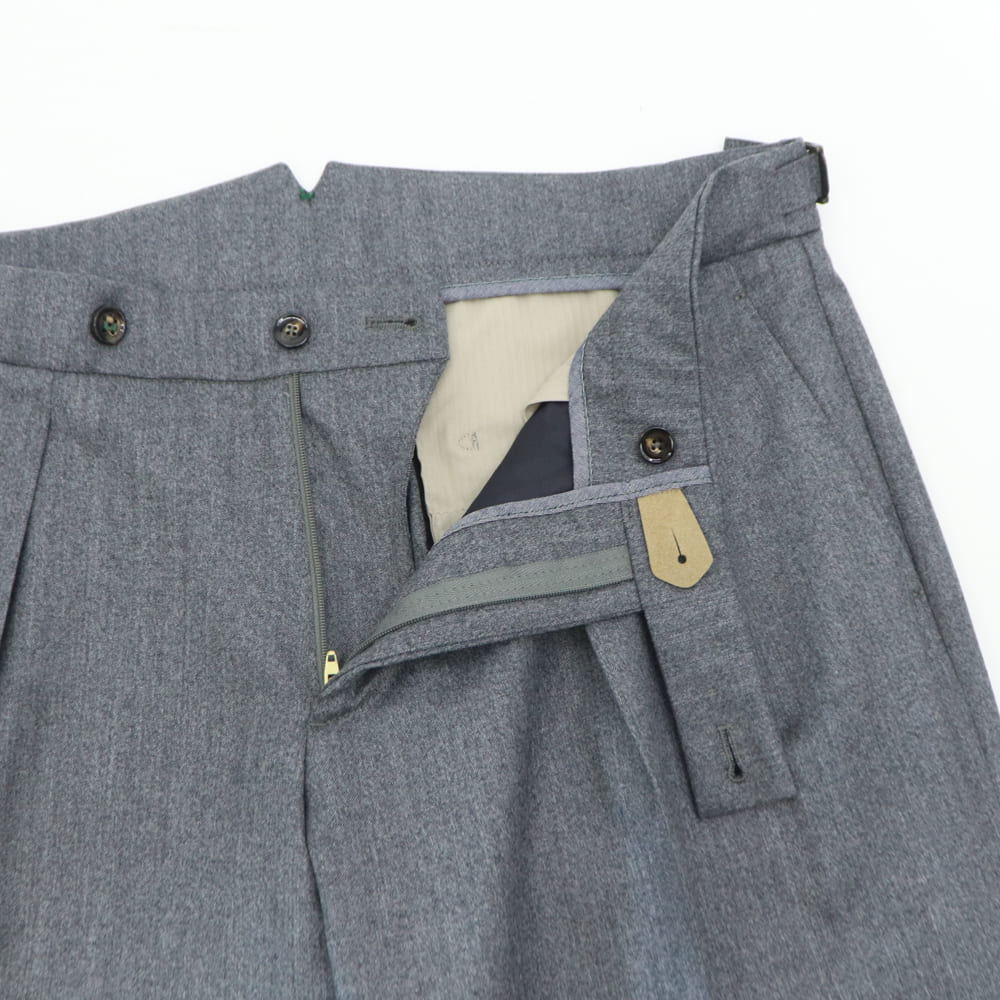 ベルウィッチ パンツ メンズ カノニコ社製 ヴァージンウール 2タック