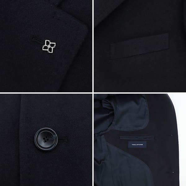 タリアトーレ コート メンズ カシミア 段返り3B シングルチェスター