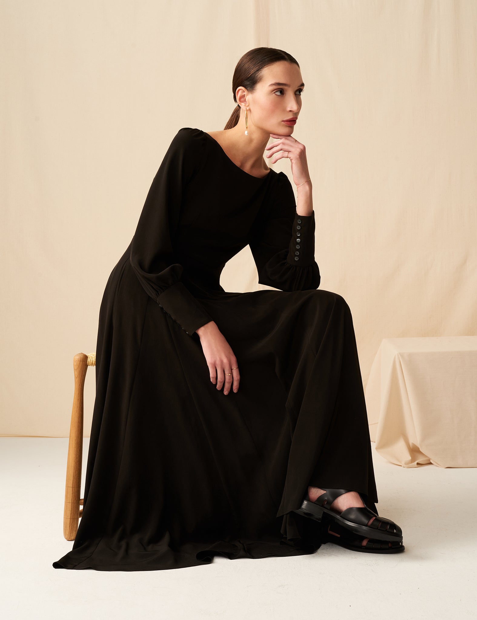 MARIHA(マリハ) 月の夢のドレス (長袖) Black シティードレス