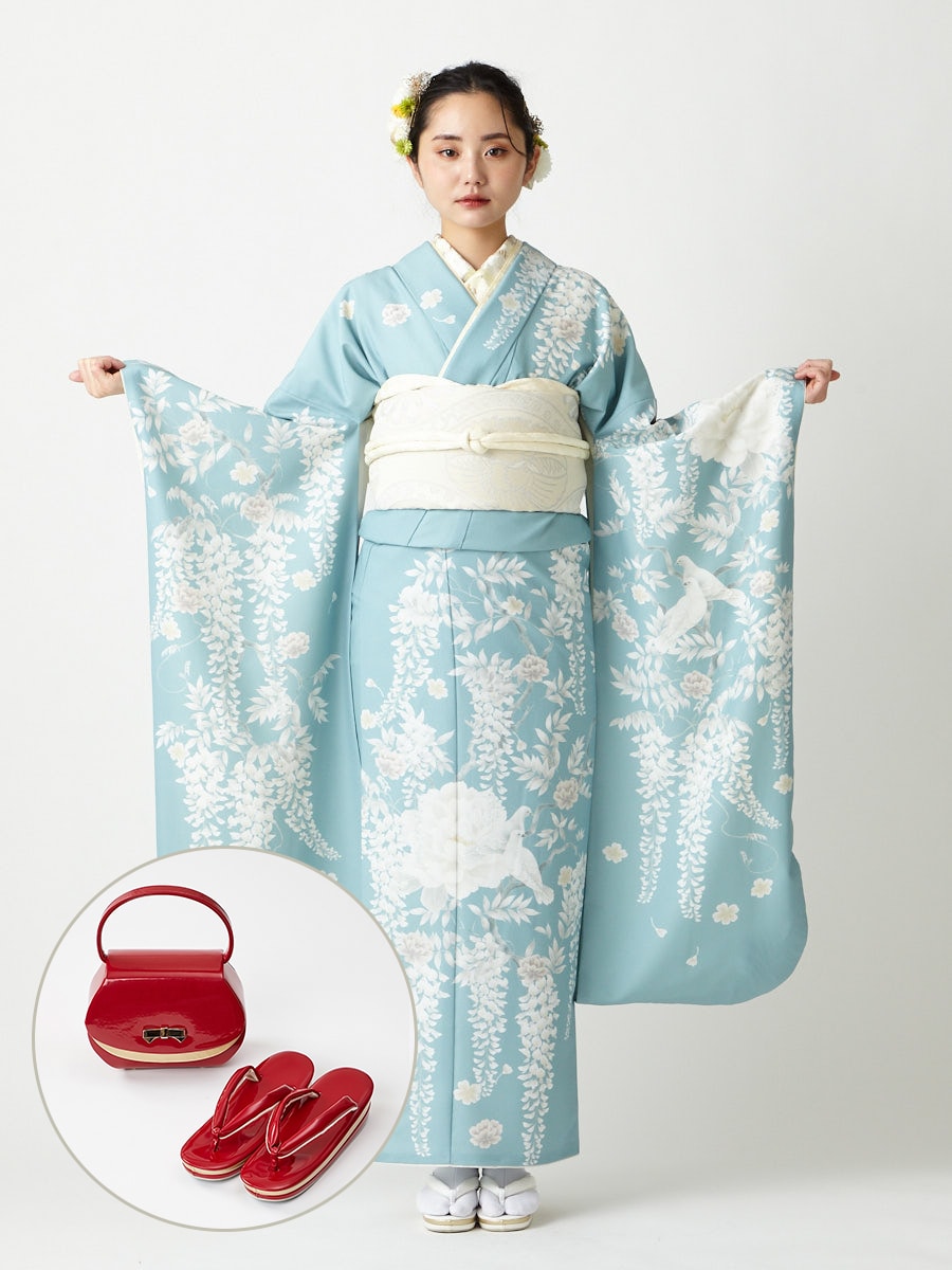 レンタル振袖【F1716】 シロバトシノワ(FREE ホワイト): ふりふ