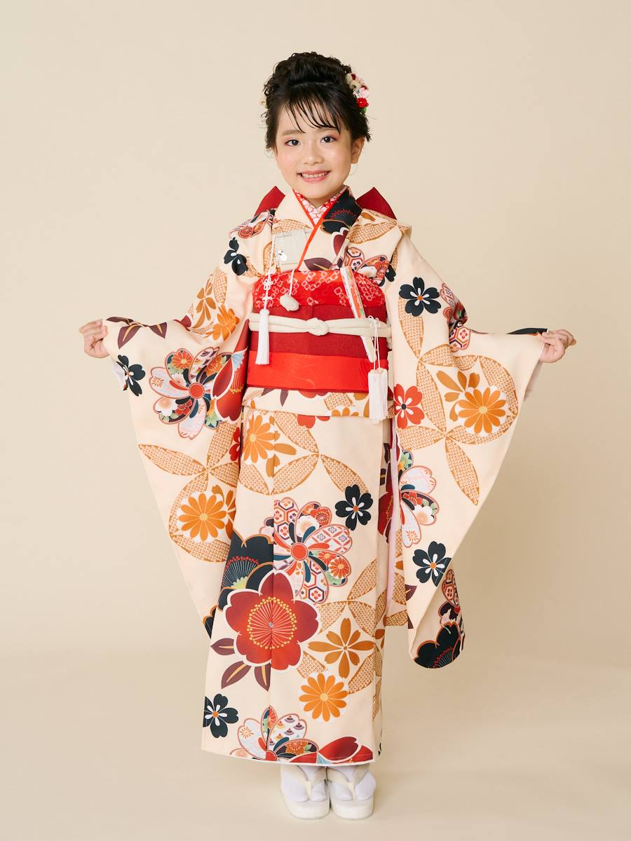 511ag48着物のみ, 511ag39着物のみ◎七五三 七歳 セミアンティーク