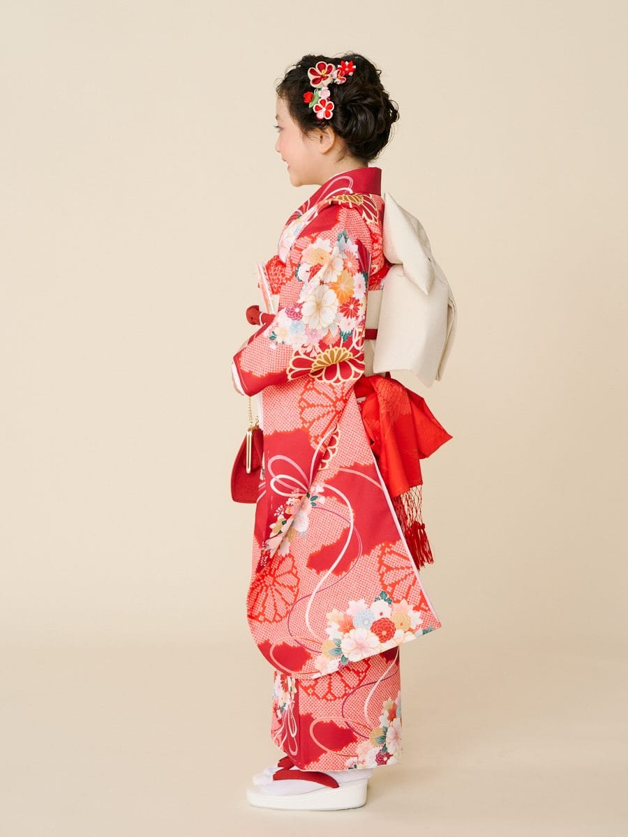 ラスト1点】【 七五三 7才 フルセット 】 くす玉(FREE レッド): ふりふ