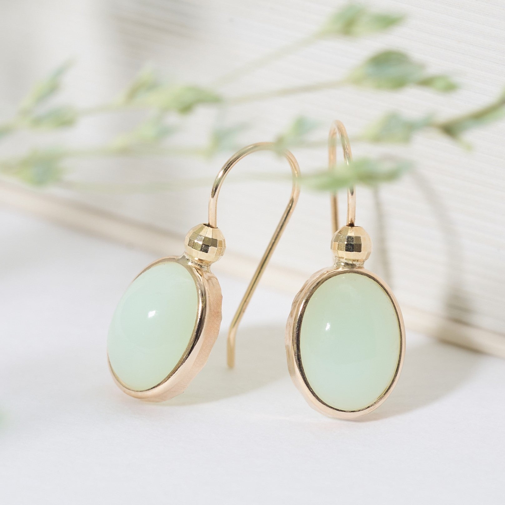 K10 ミントグリーンオパール フックピアス - me.（エムイードット）