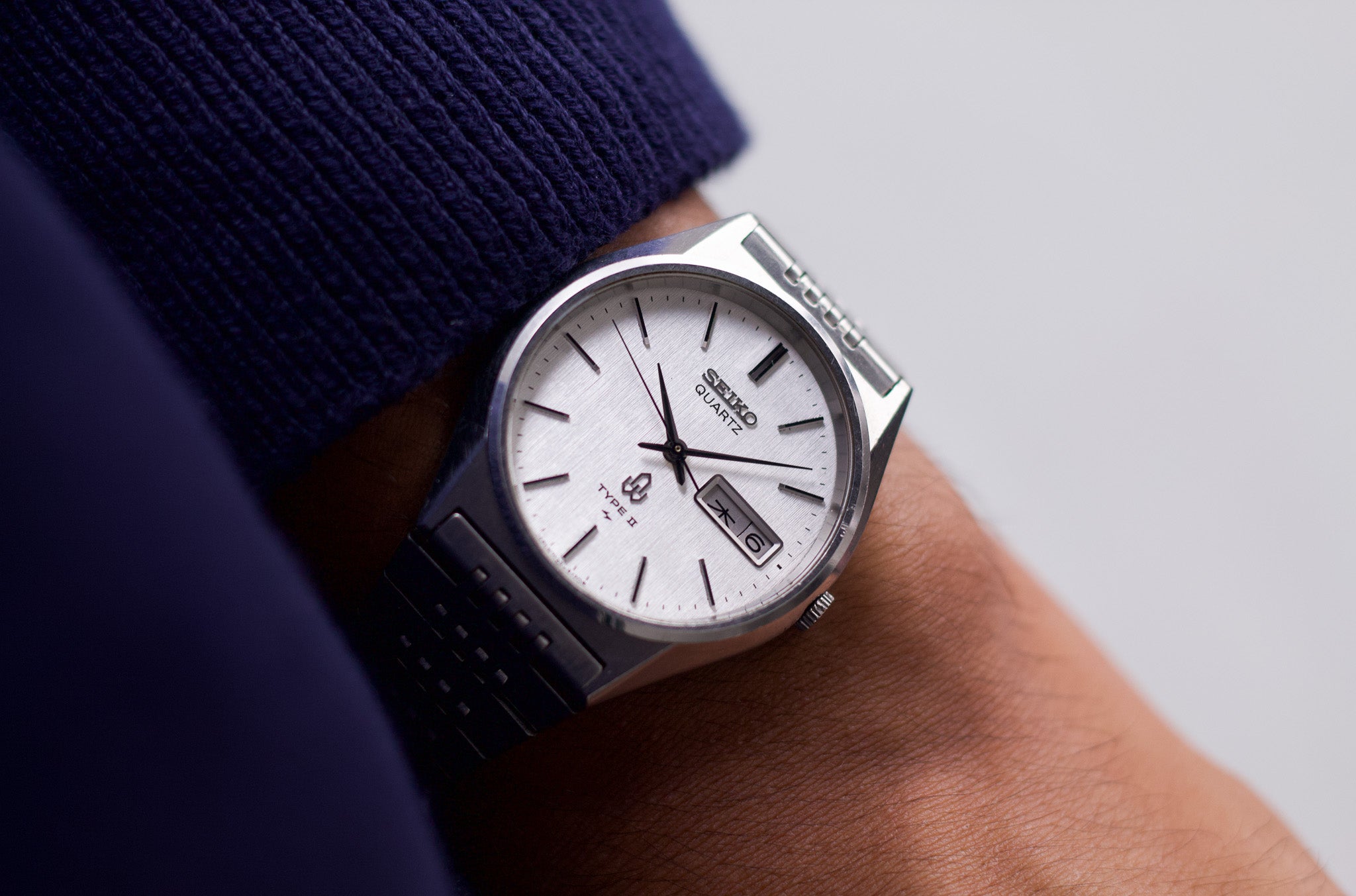 1979 Seiko Type II Brushed Silver Dial Men's Wrist-Watch – Mecalco