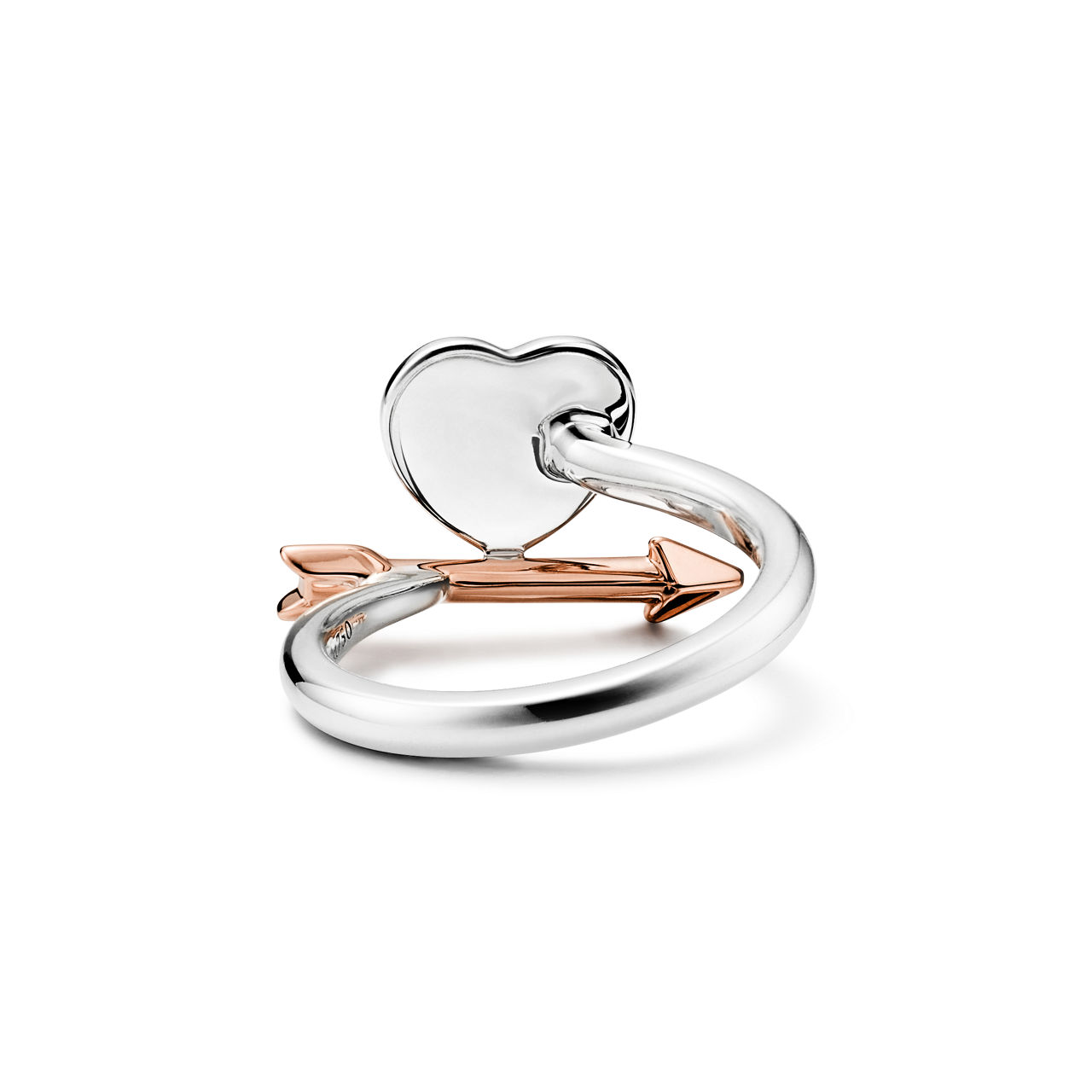 Return to Tiffany®:Lovestruck Heart Tag Ring in Silver and Rose
