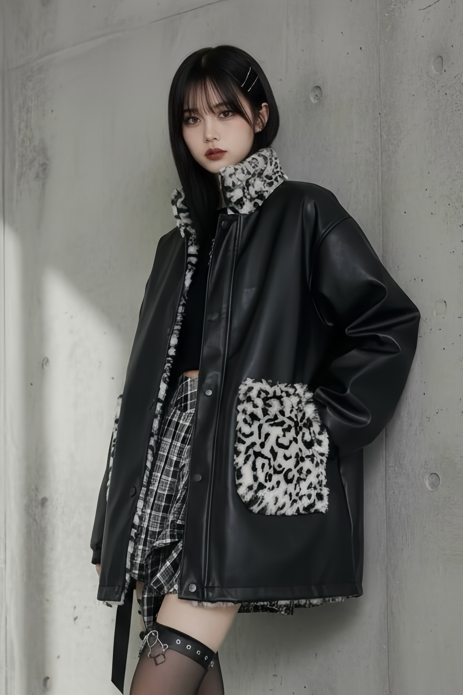 ベストセラー / 2way】 レオパード柄リバーシブルアウター mry001420