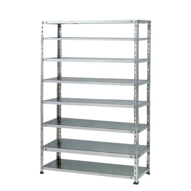 150kg/段 SUS304 軽中量ボルト式 ステンレス棚 高さ1800 x 棚板9枚