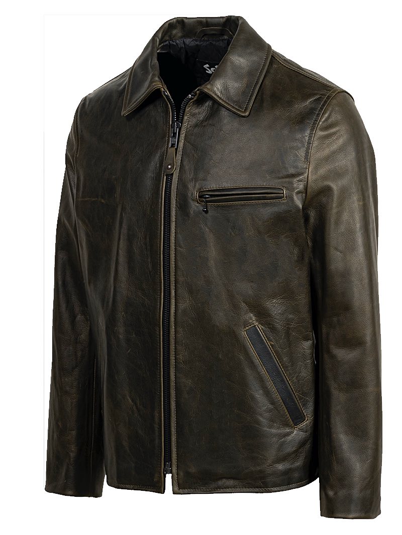 Schott 555 Waxy Pullup Cow Jacket Olive - Mildblend Supply Co