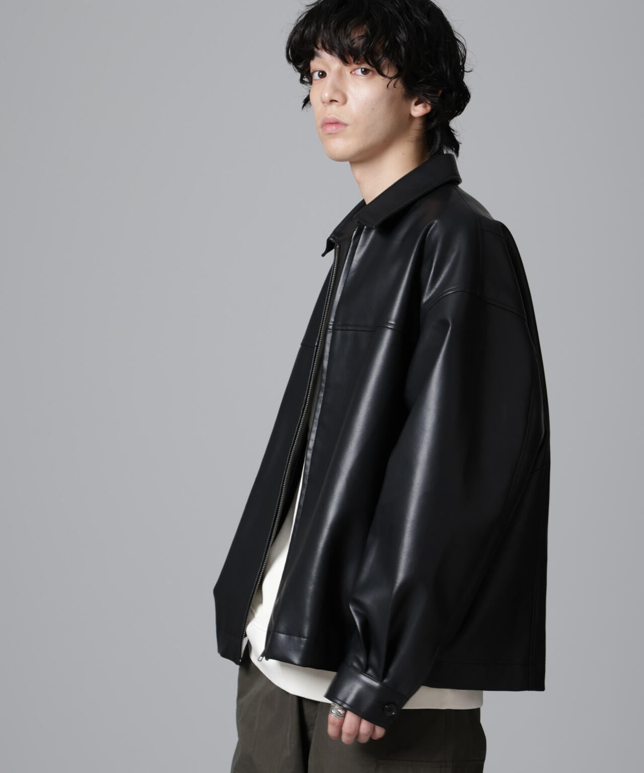 WEB限定/フェイクレザーオーバーブルゾン | NANO universe（ナノ
